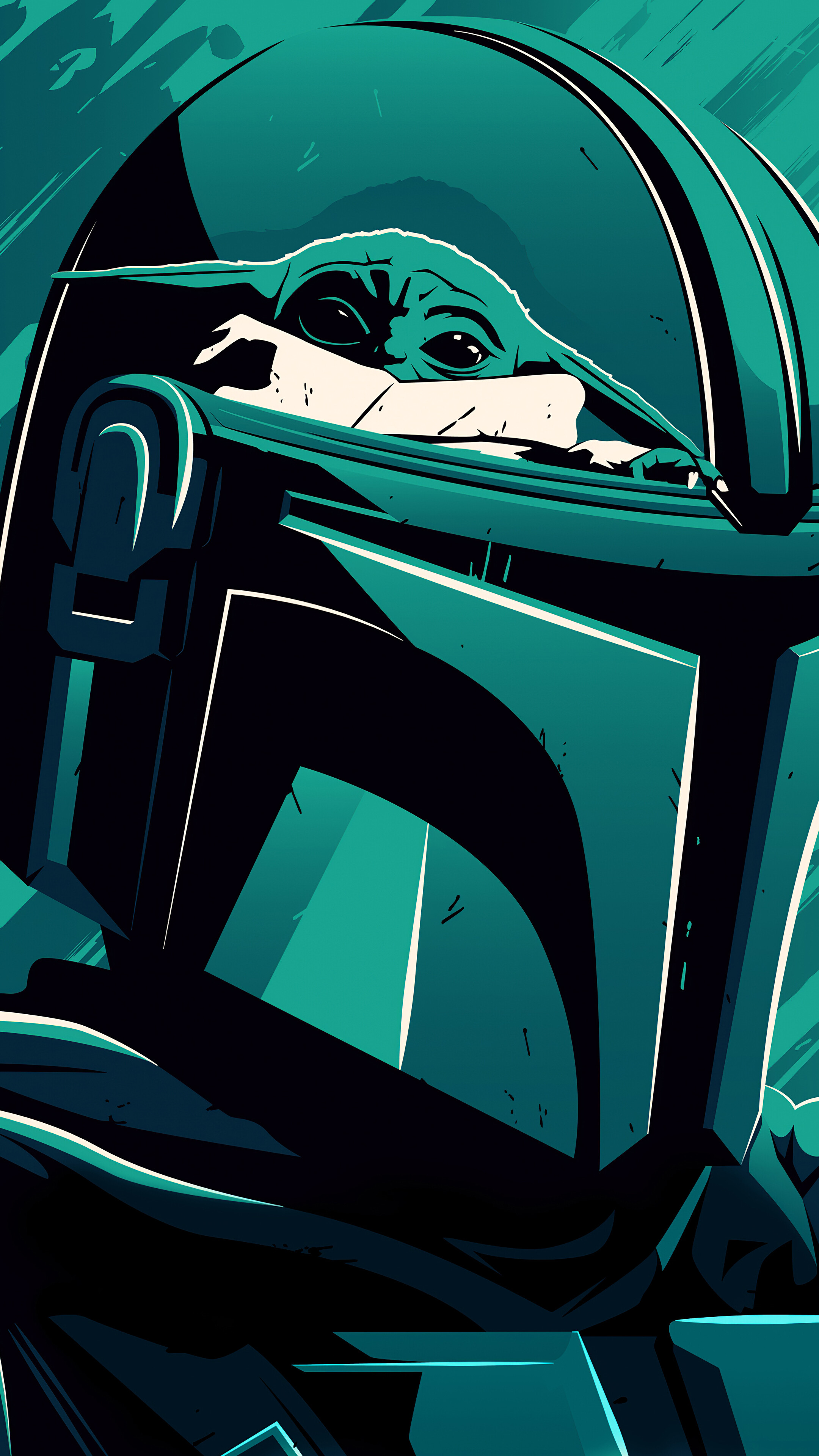 Grogu and The Mandalorian from Star Wars 4K HD Phone Wallpaper
