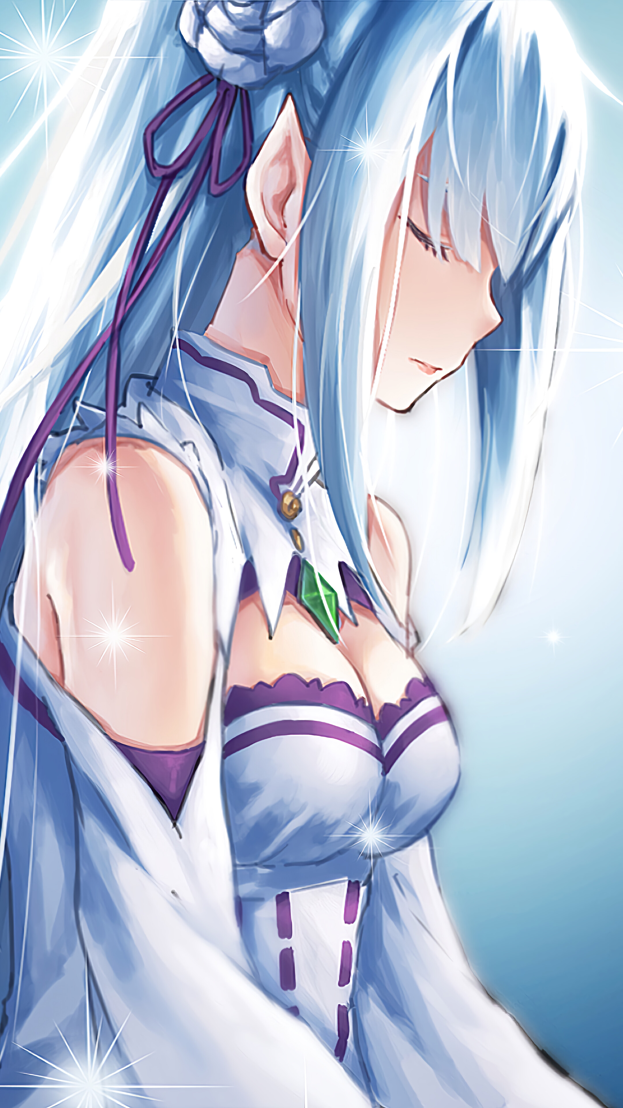 Emilia from Re:Zero 4K HD Phone Wallpaper