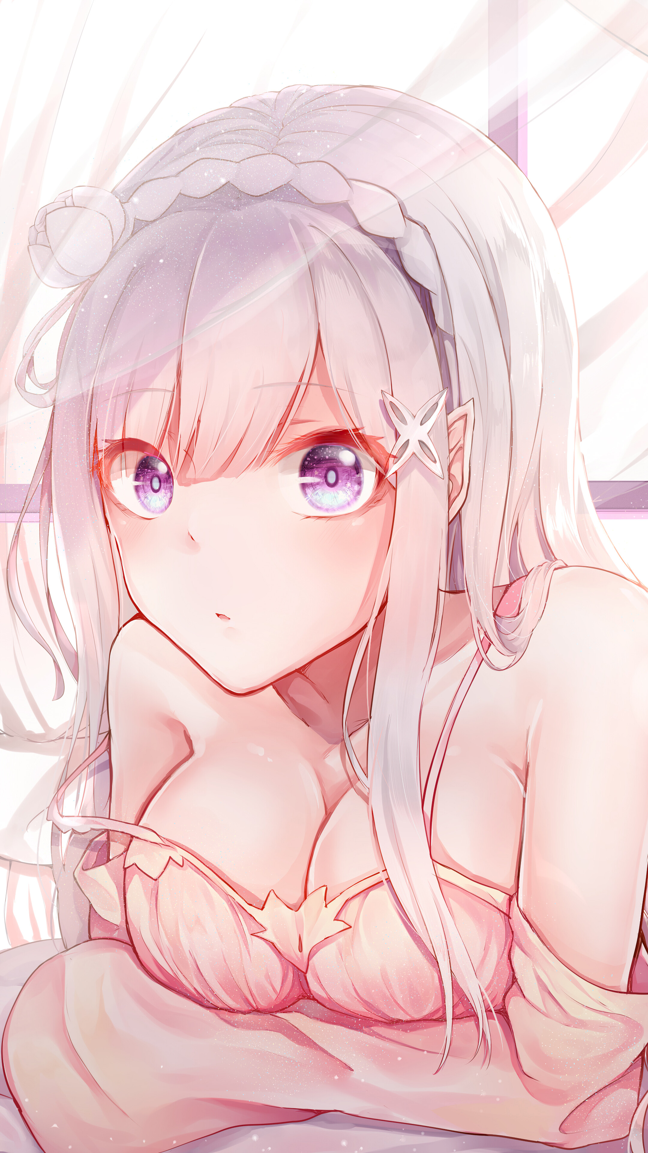 Beautiful, Anime, Girl, Emilia, Re:Zero HD HD Phone Wallpaper