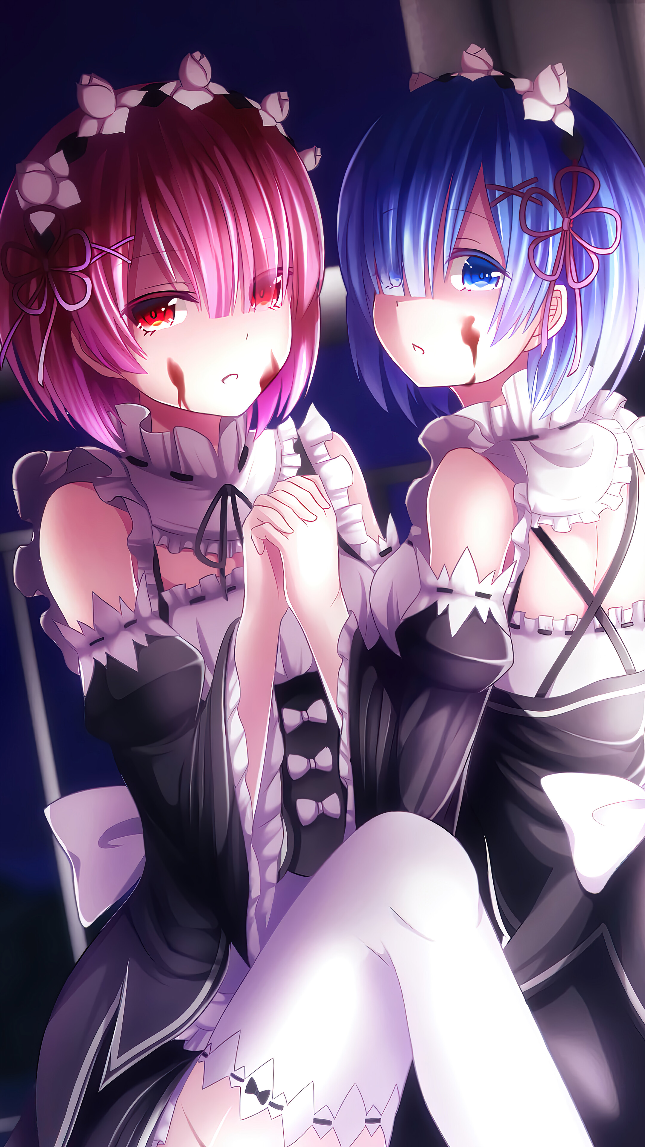 Ram and Rem from Re:Zero HD Phone Wallpaper