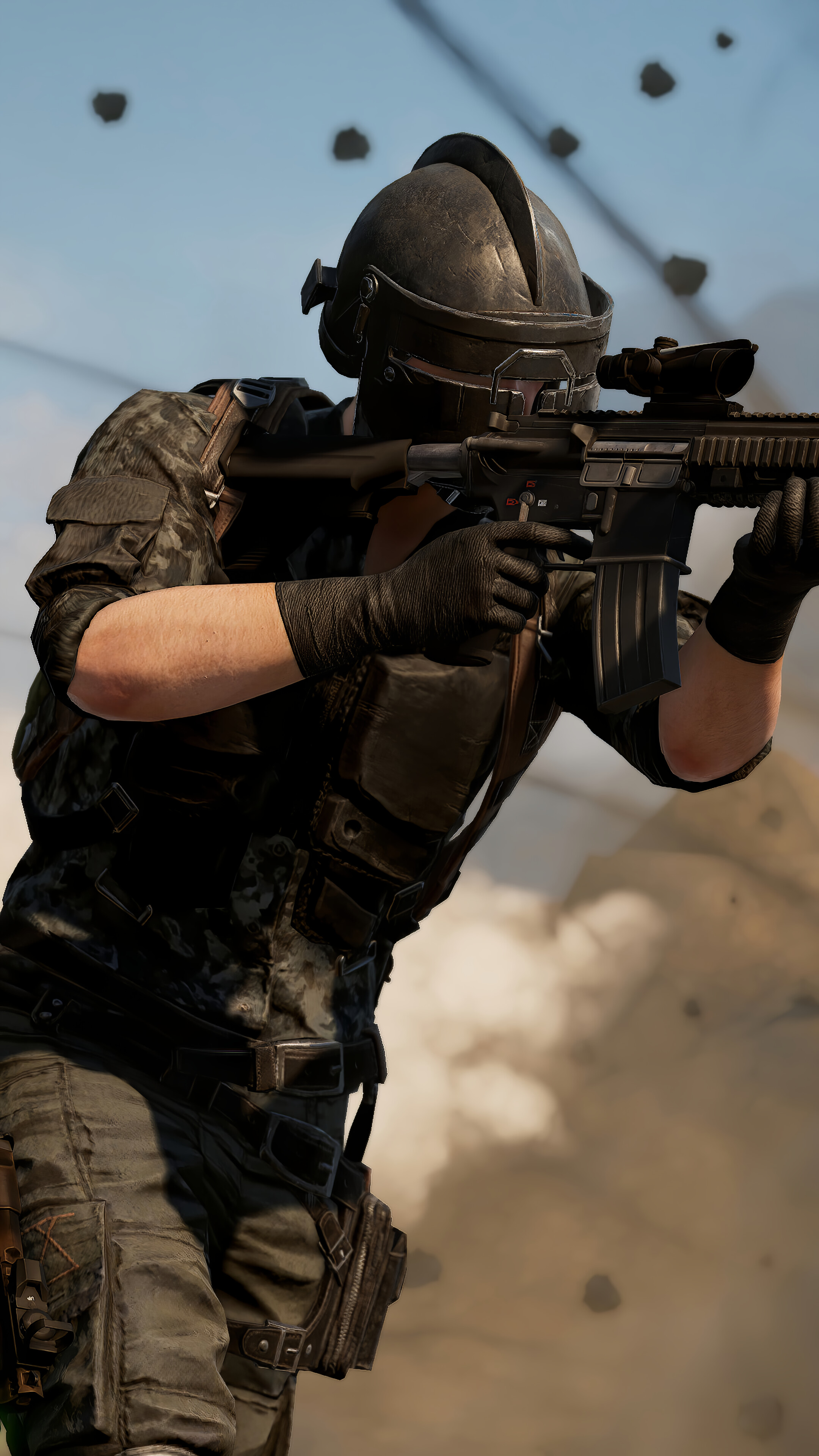 Soldier with rifle in PUBG Season 6 4K HD Phone Wallpaper