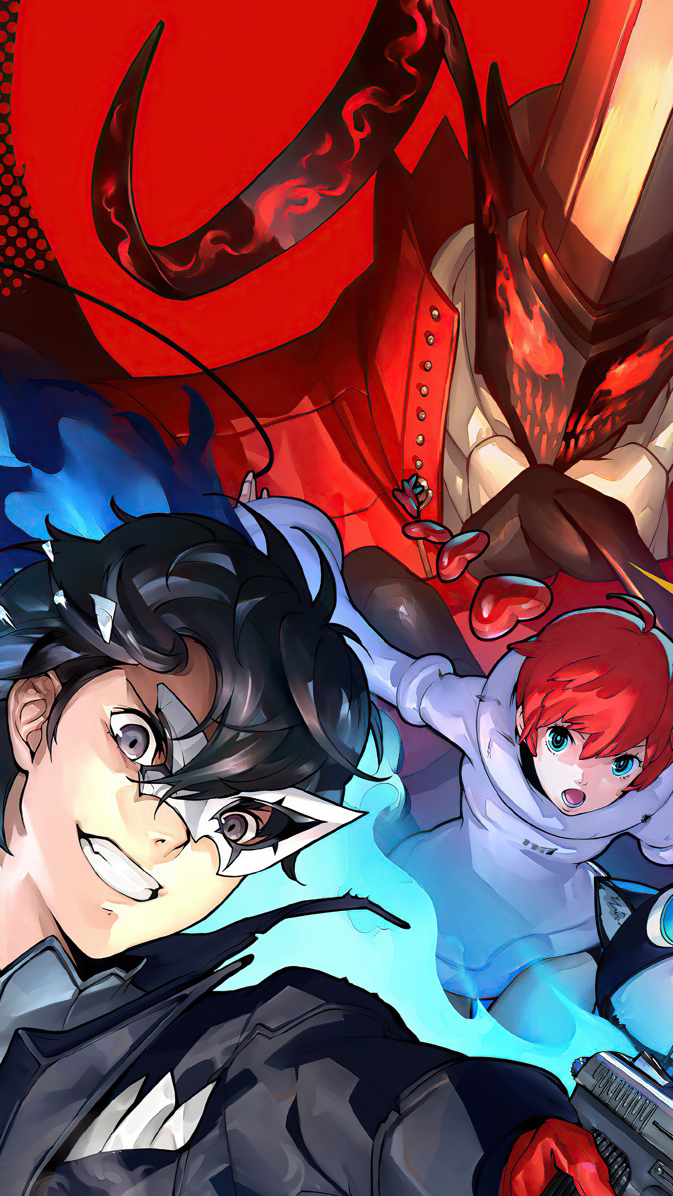 Joker and Violet from Persona 5 Scramble The Phantom Strikers 4K HD Phone Wallpaper