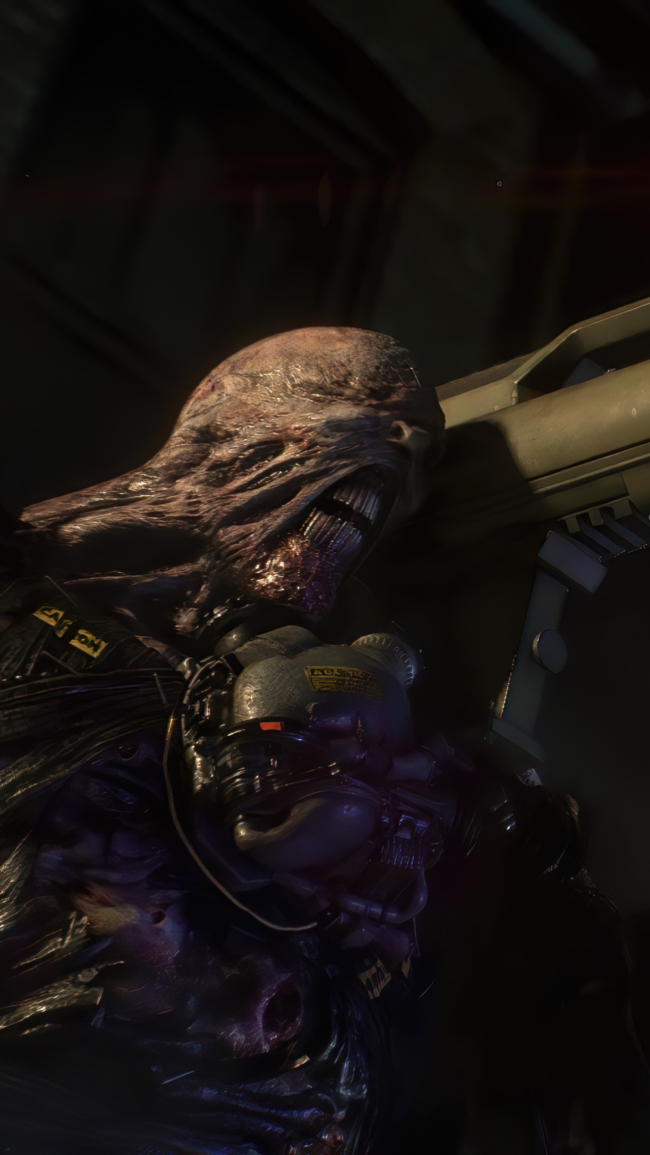 Nemesis from Resident Evil 3 with Rocket Launcher 4K HD Phone Wallpaper