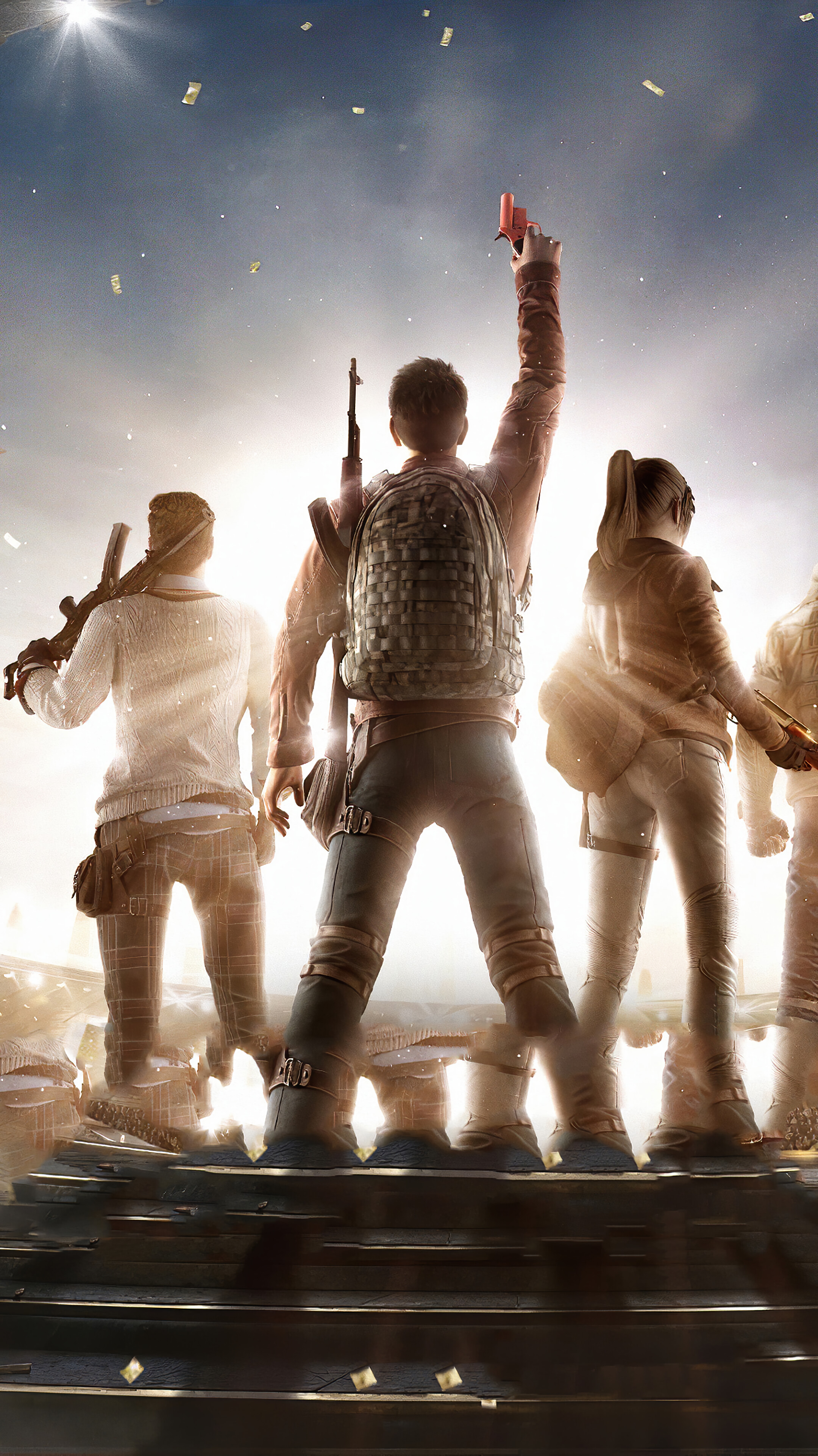 PUBG characters celebrating with a cup HD Phone Wallpaper