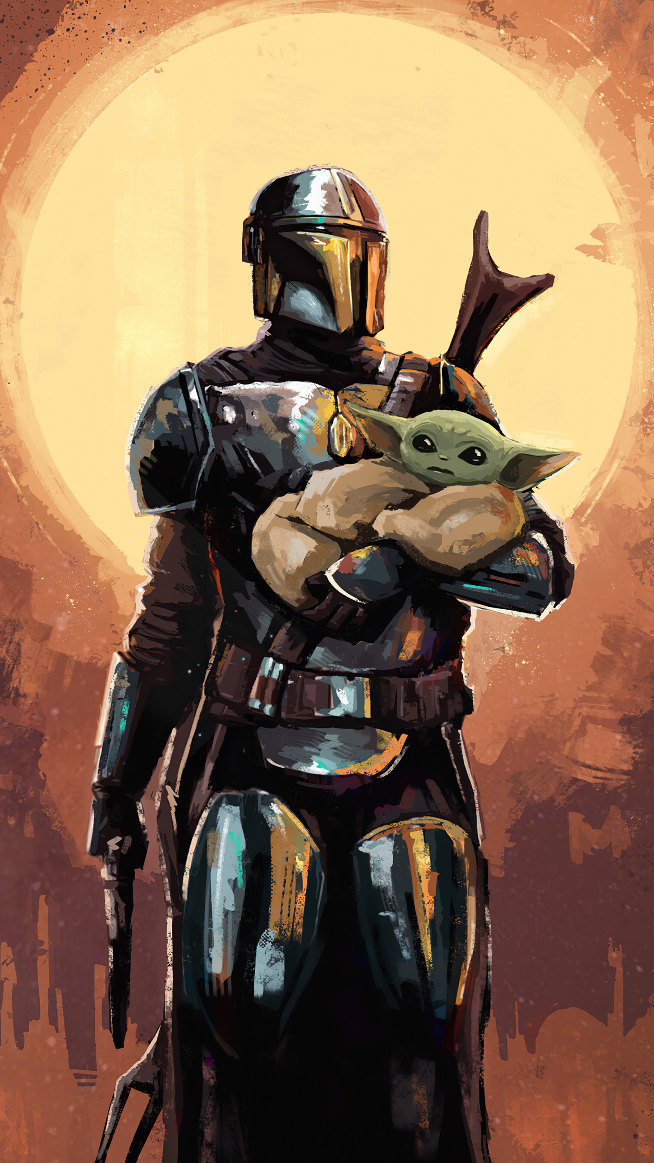 The Mandalorian, Baby Yoda, Art, 4k HD Phone Wallpaper