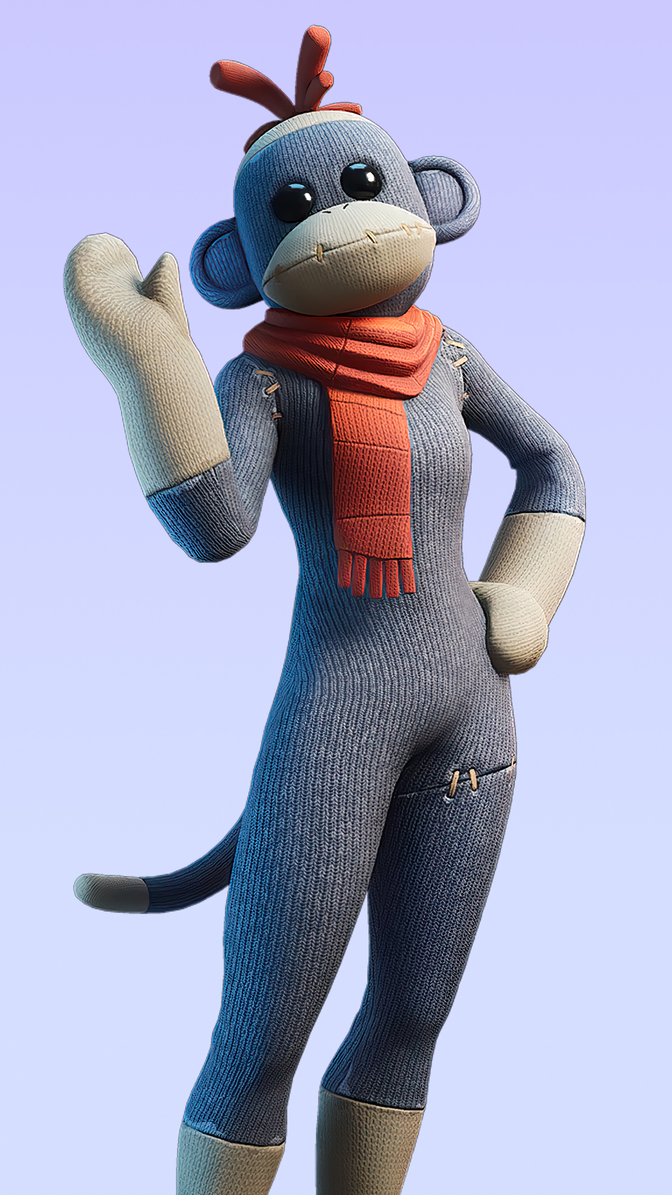 Sock Monkey Outfit from Fortnite 4K HD Phone Wallpaper