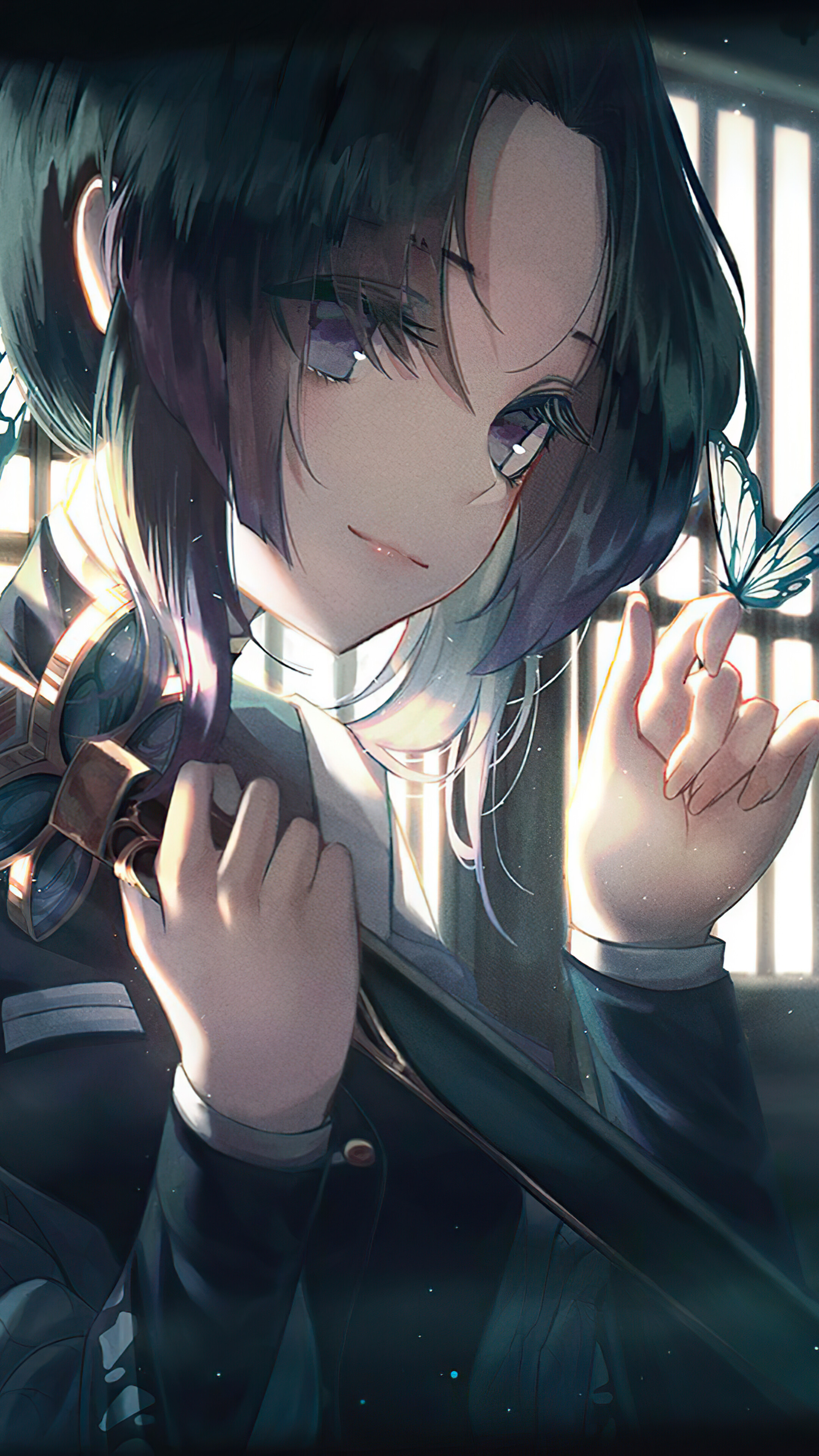 Shinobu Kocho from Kimetsu no Yaiba 4K HD Phone Wallpaper
