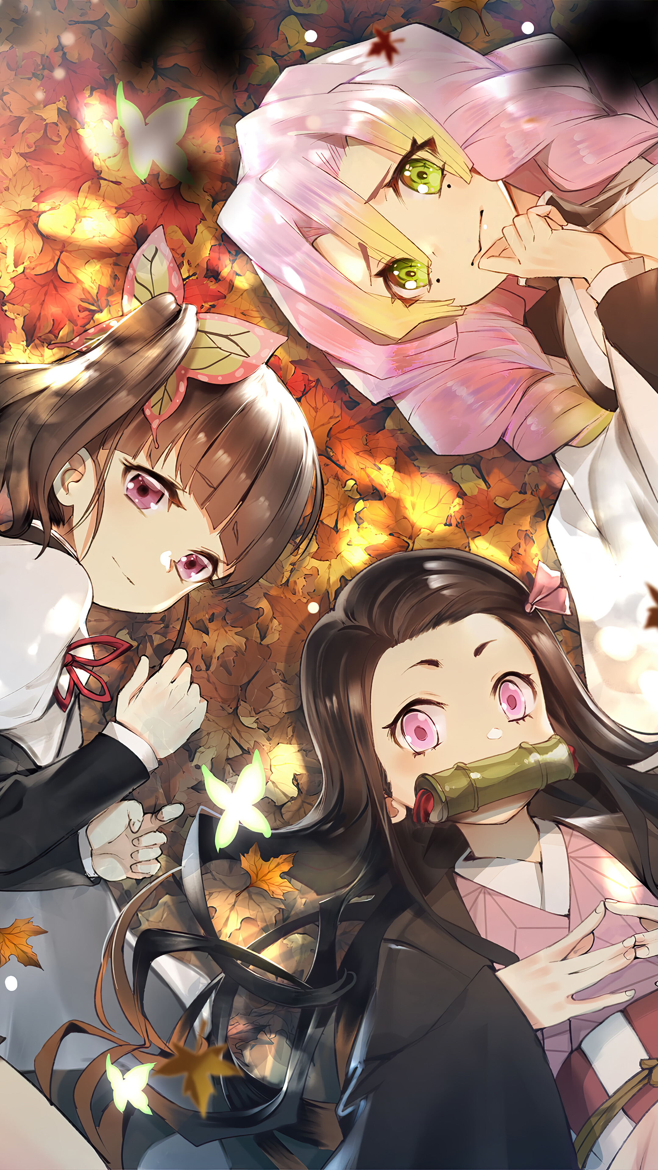 Nezuko, Matsuri, Kanao, Kimetsu no Yaiba, 4k HD Phone Wallpaper