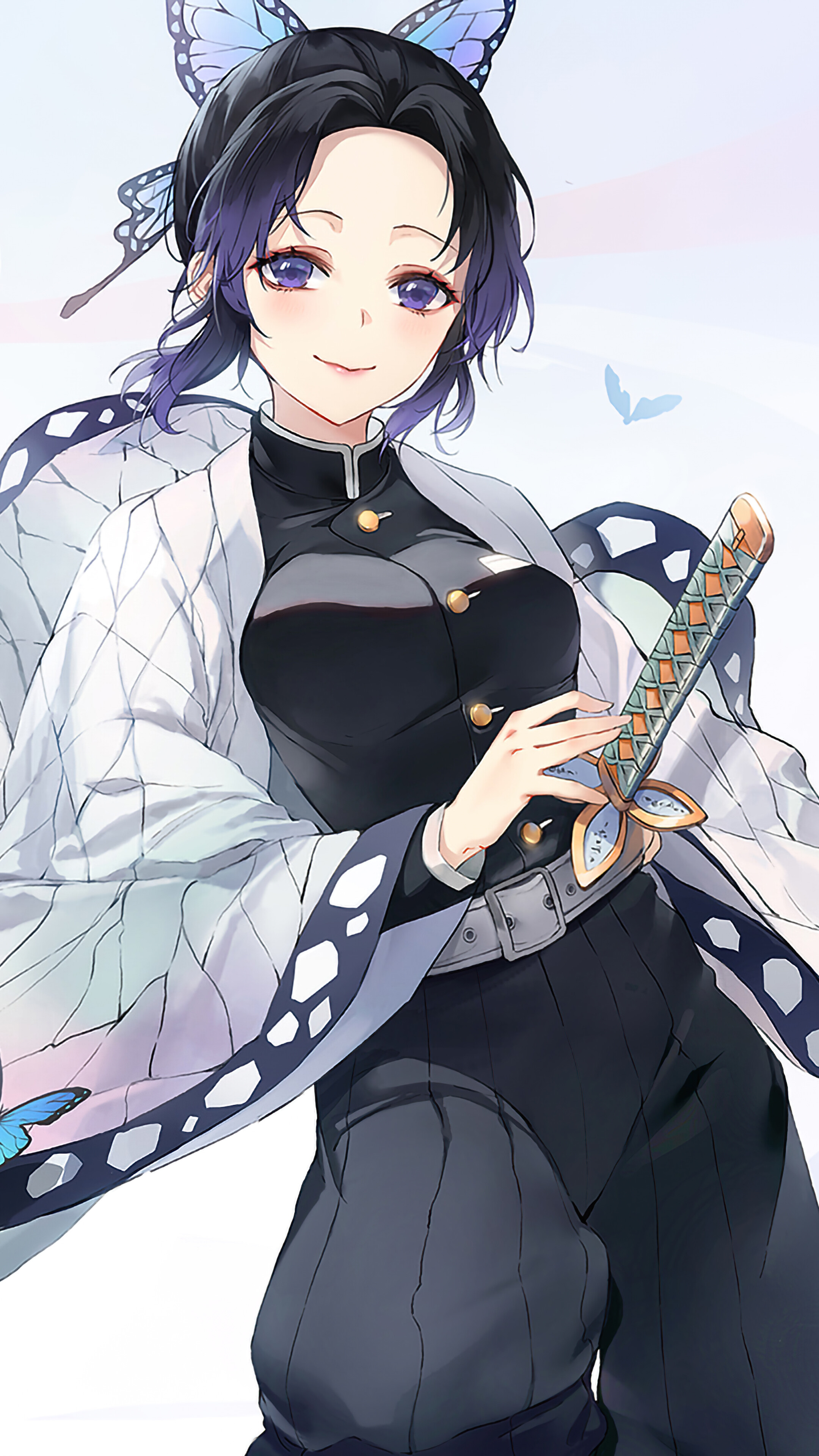 Shinobu Kocho from Kimetsu no Yaiba 4K HD Phone Wallpaper