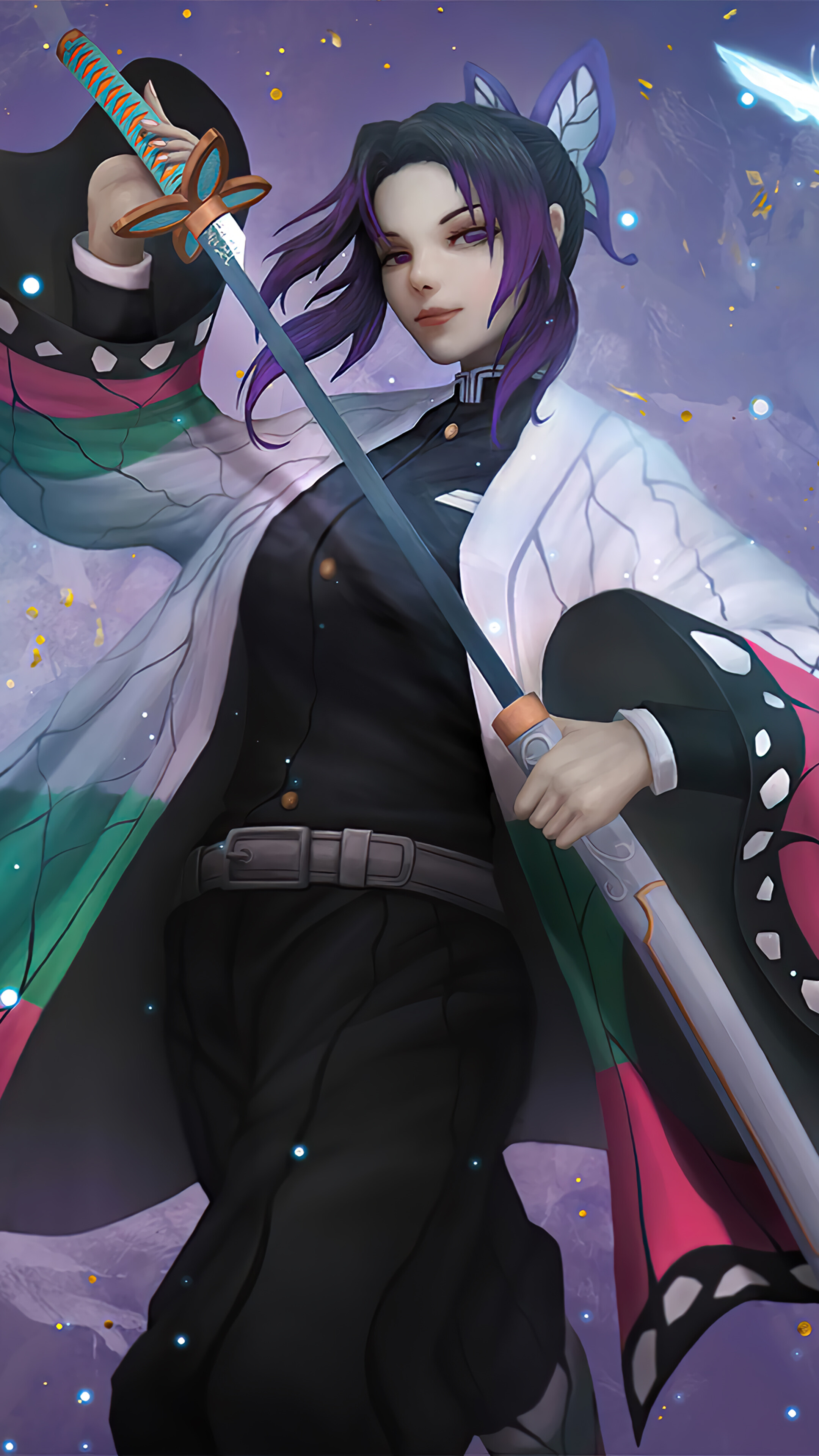 Shinobu Kocho from Kimetsu no Yaiba 4K HD Phone Wallpaper