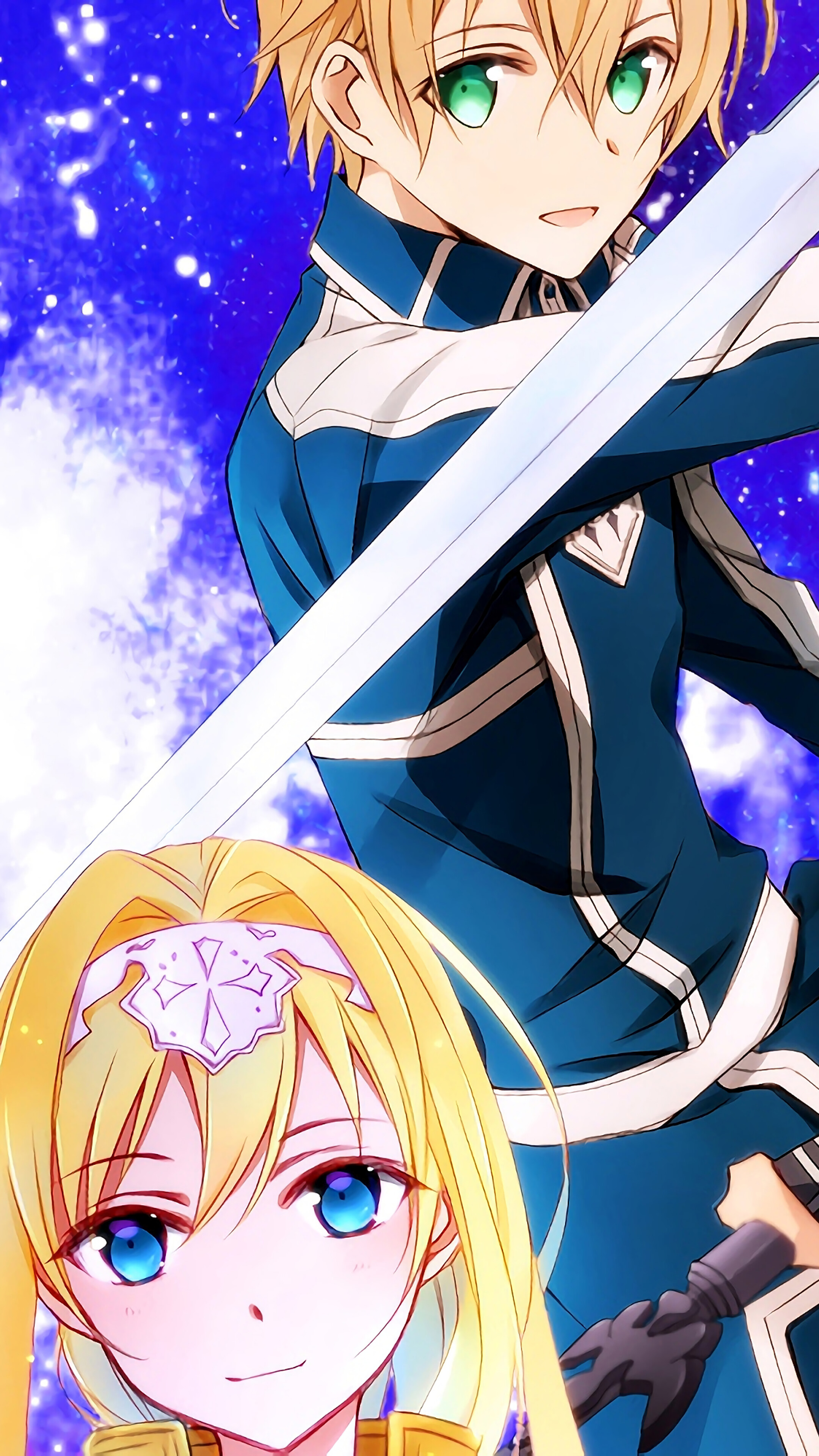 Alice and Kirito from Sword Art Online Alicization 4K HD Phone Wallpaper