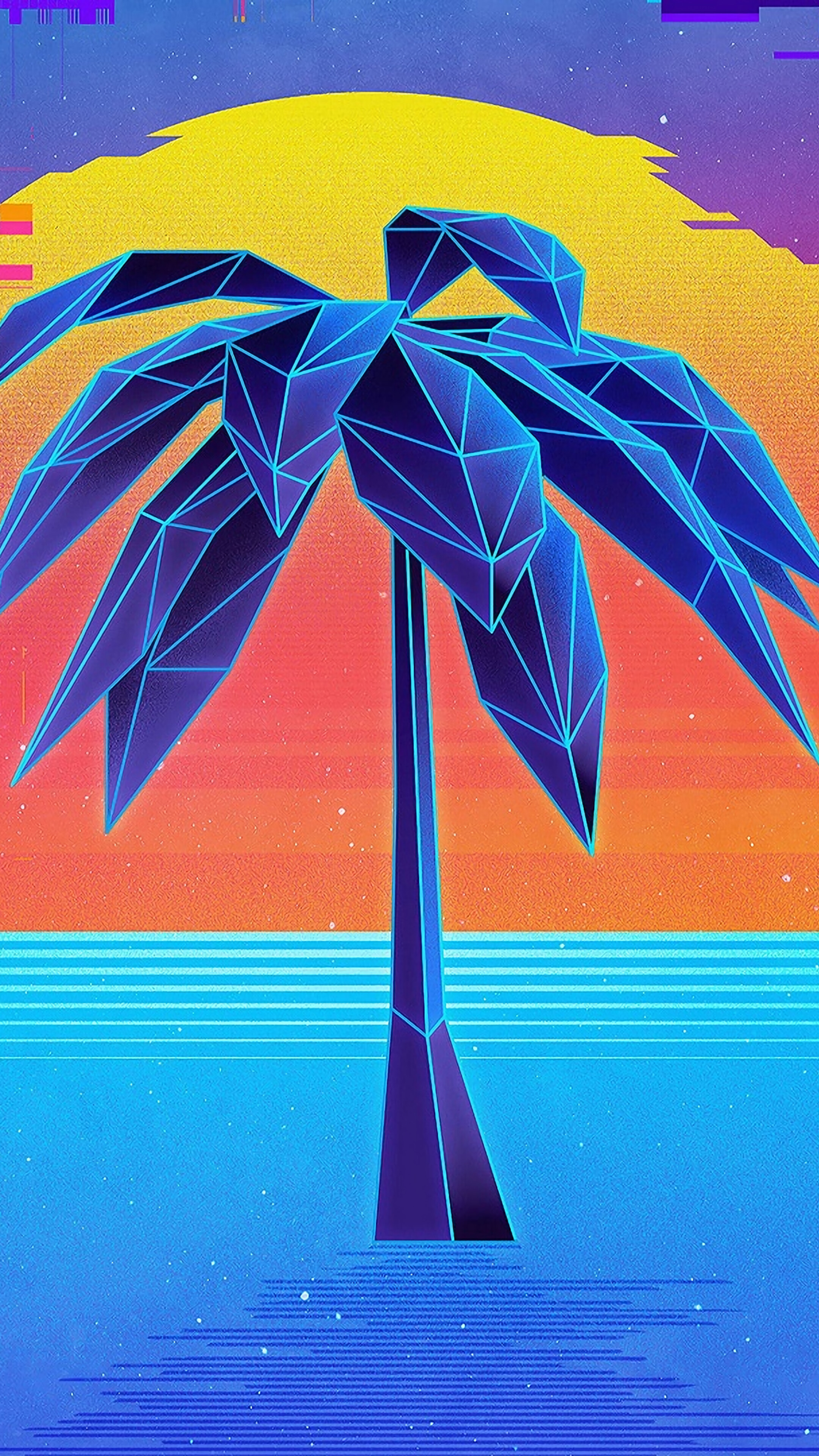 Digital Art 4K Sunset Palm Tree HD Phone Wallpaper