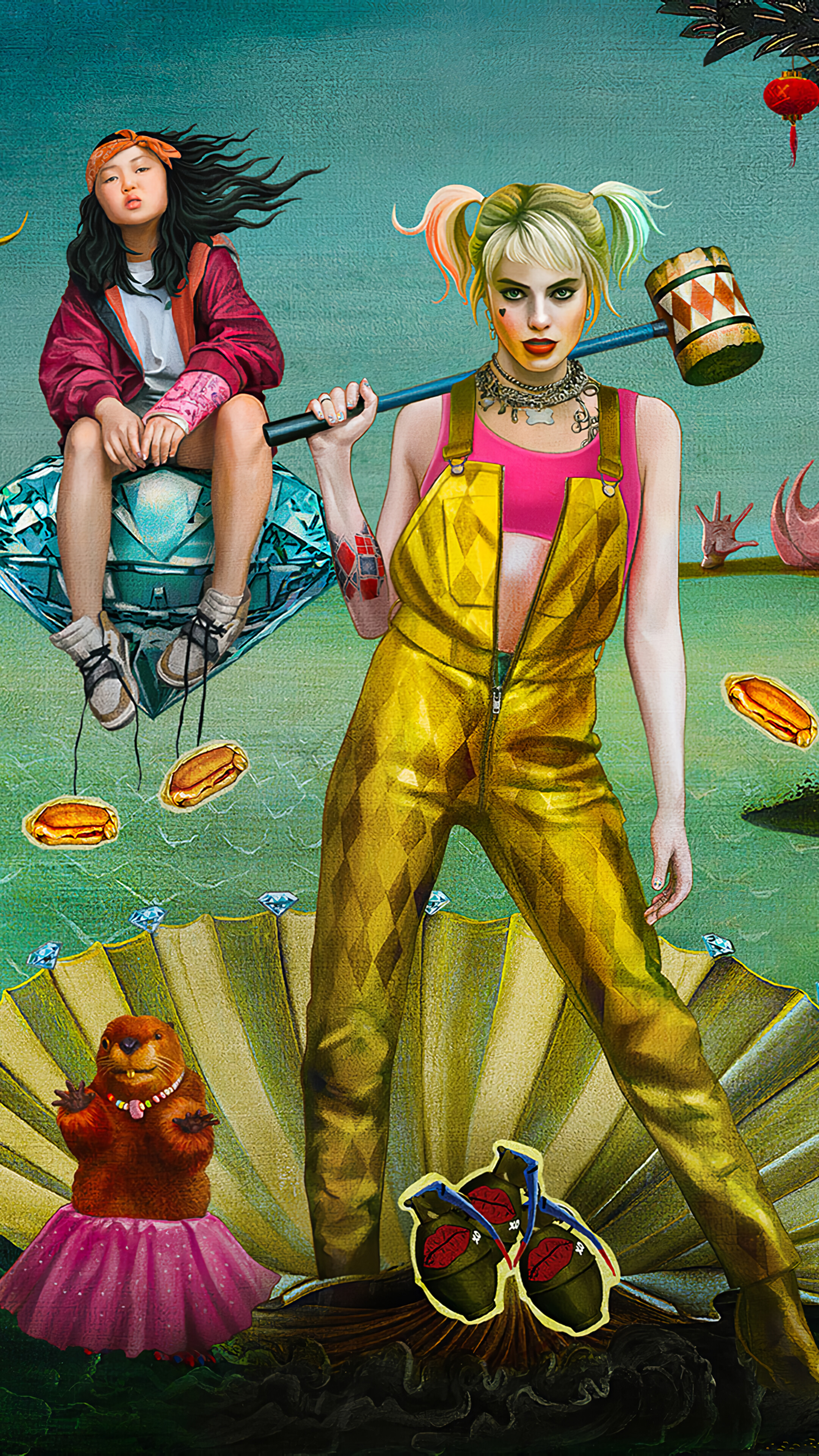 Harley Quinn and Cassandra Cain from Birds of Prey poster 4K HD Phone Wallpaper
