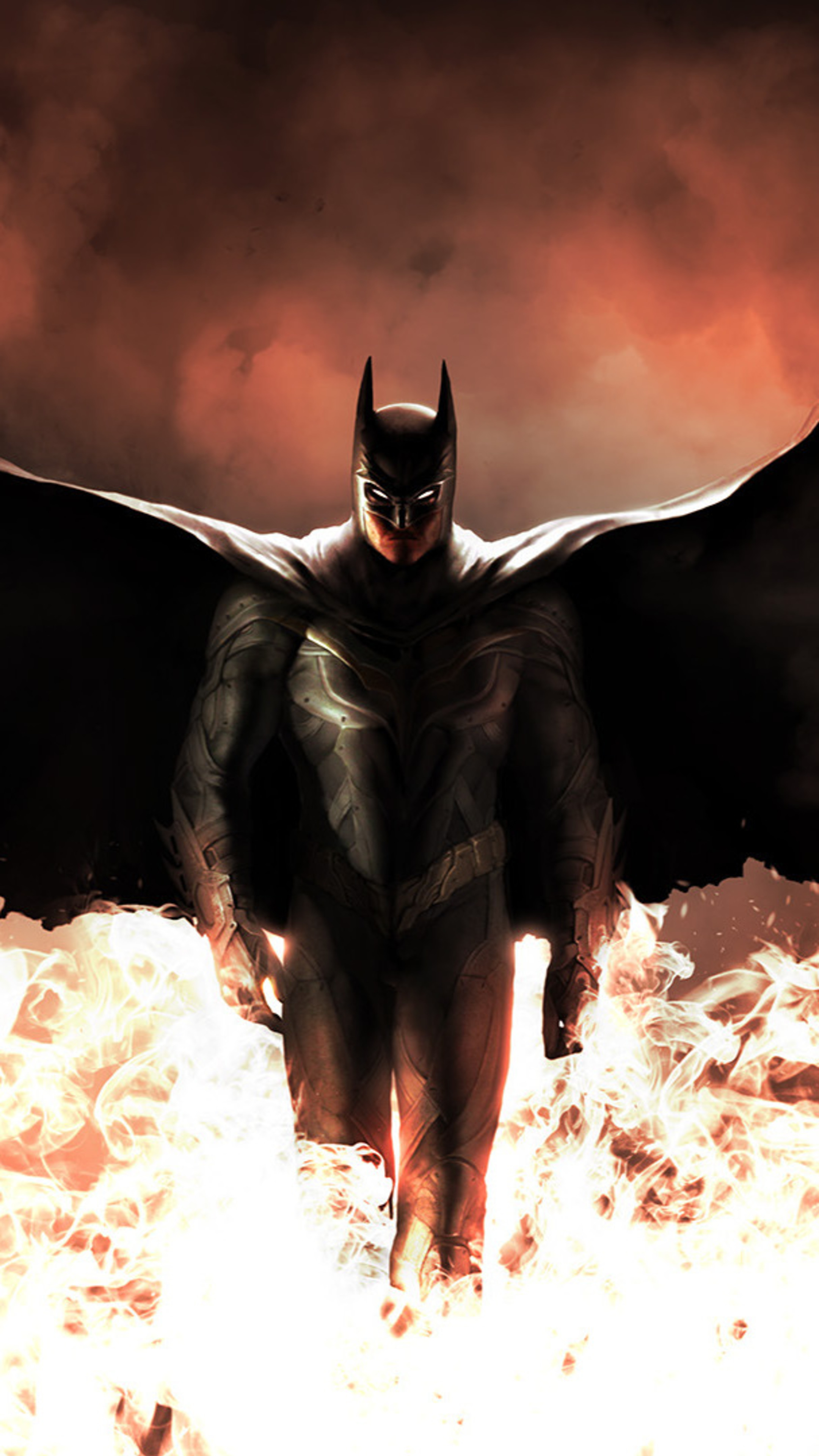 Batman in flames 4K HD Phone Wallpaper