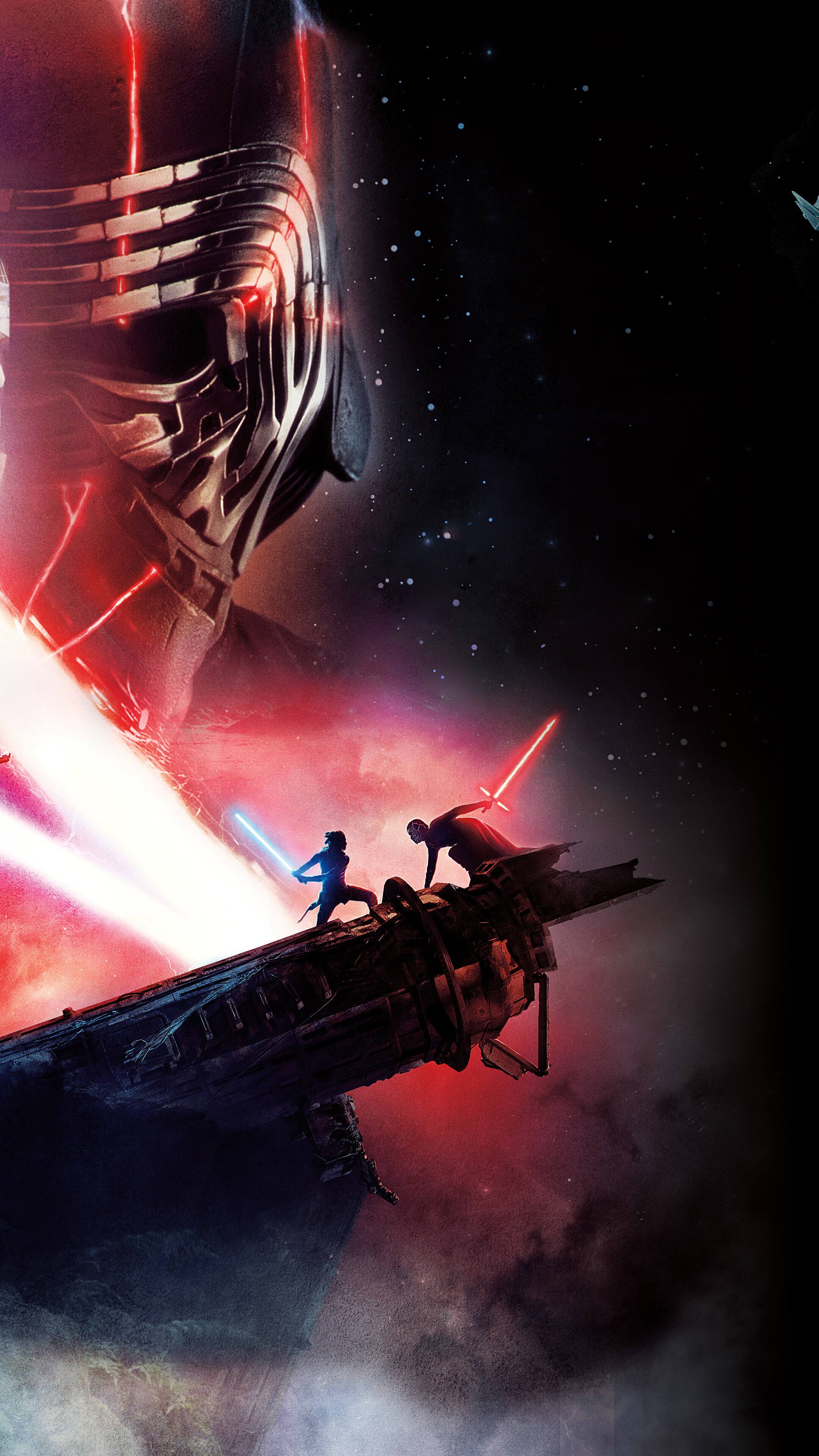 Kylo Ren and Rey from Star Wars The Rise of Skywalker HD Phone Wallpaper