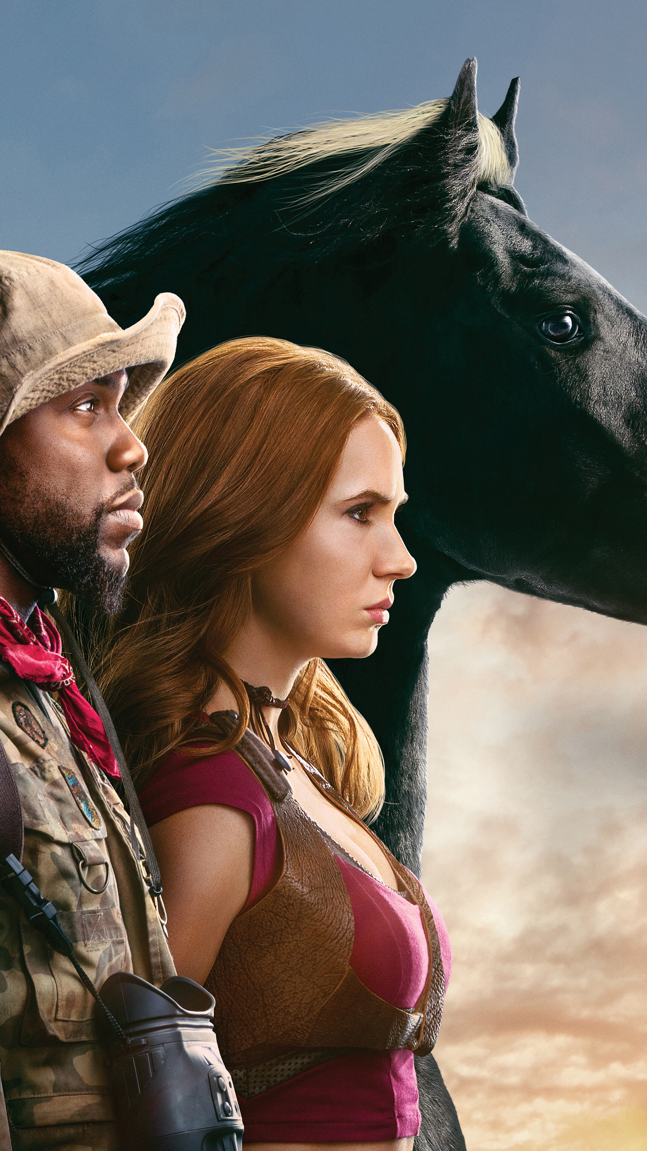 Kevin Hart and Karen Gillan from Jumanji The Next Level HD Phone Wallpaper