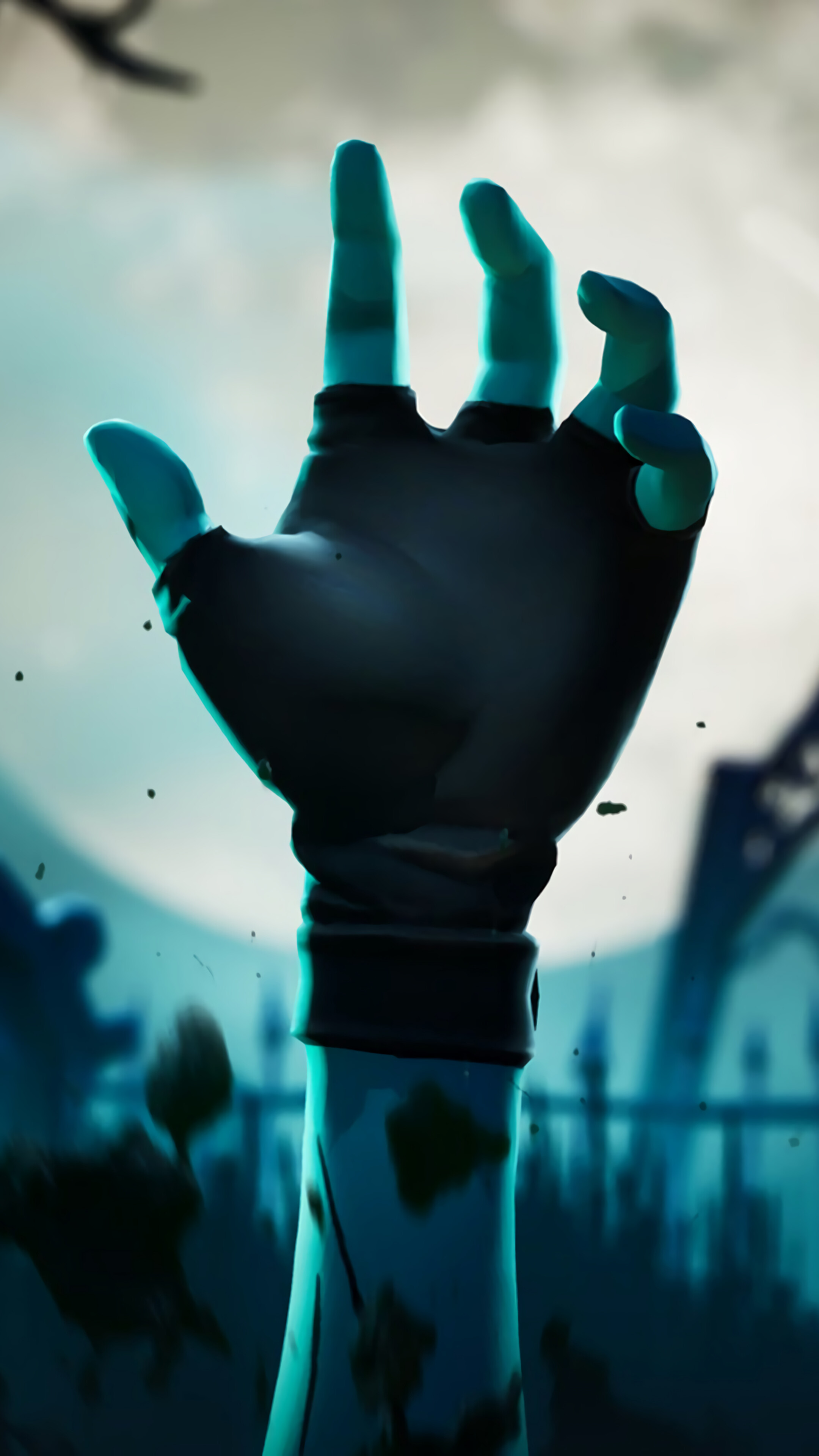 Fortnitemares zombie hand rising from the ground 4K HD Phone Wallpaper