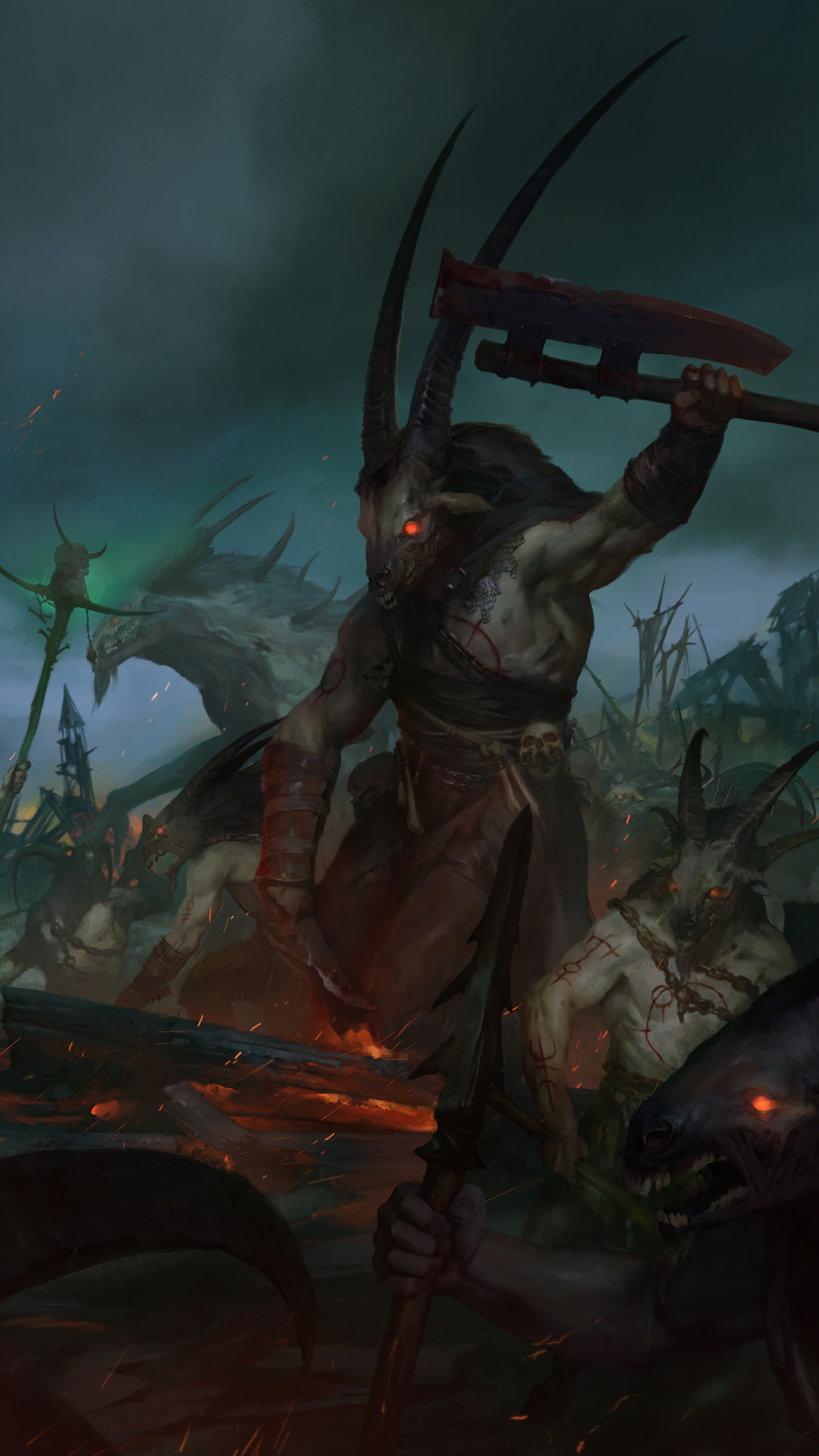 Diablo 4 Scosglen Goatmen Battle HD Phone Wallpaper