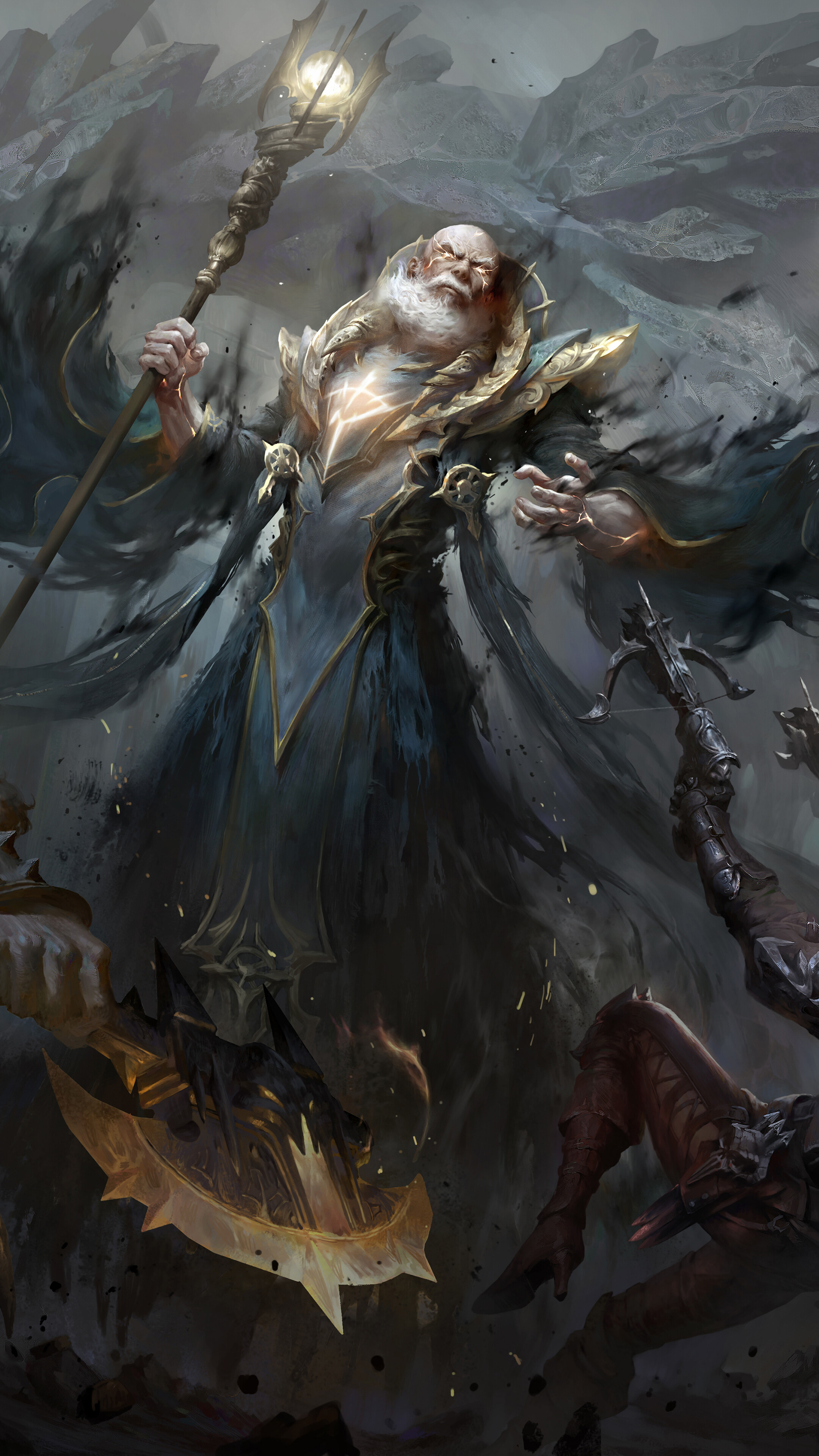 Zoltun Kule from Diablo Immortal in battle HD Phone Wallpaper