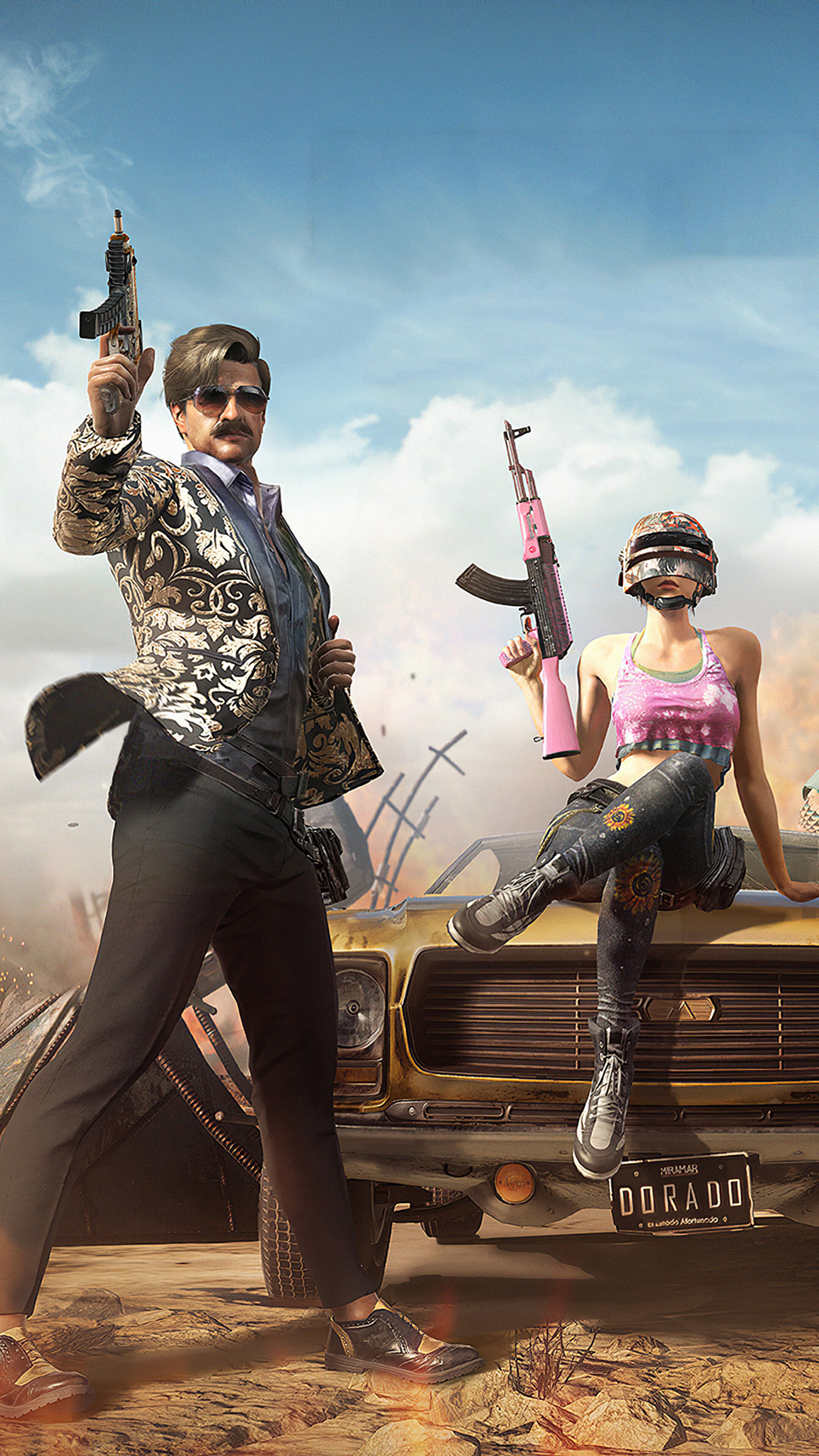 PUBG Season 5 characters with guns HD Phone Wallpaper