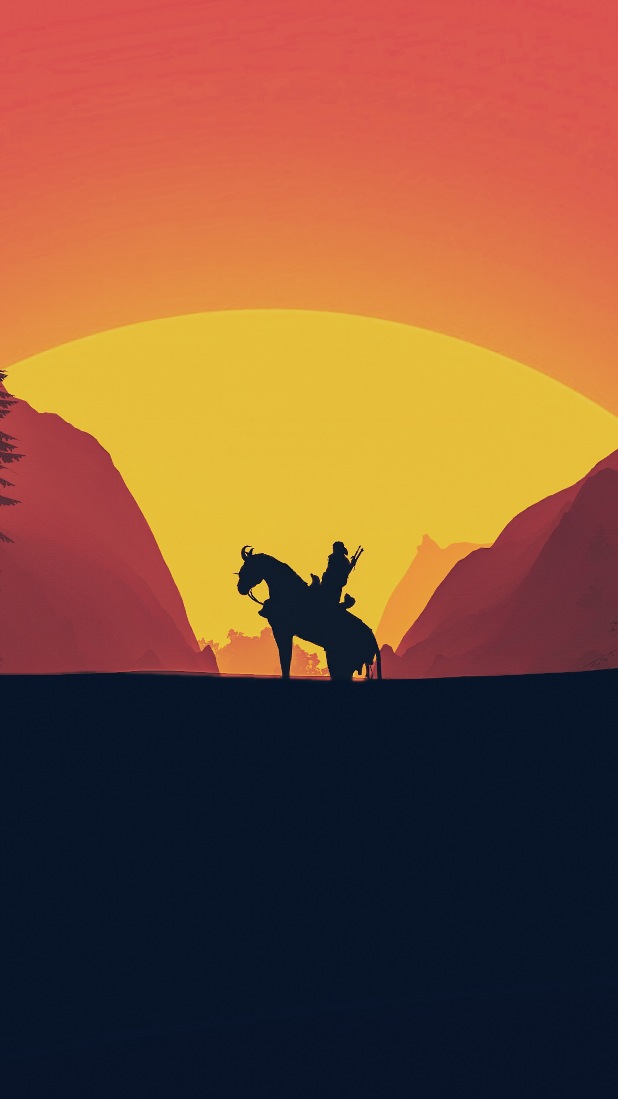 Geralt from The Witcher 3 Wild Hunt Minimalist 4K HD Phone Wallpaper