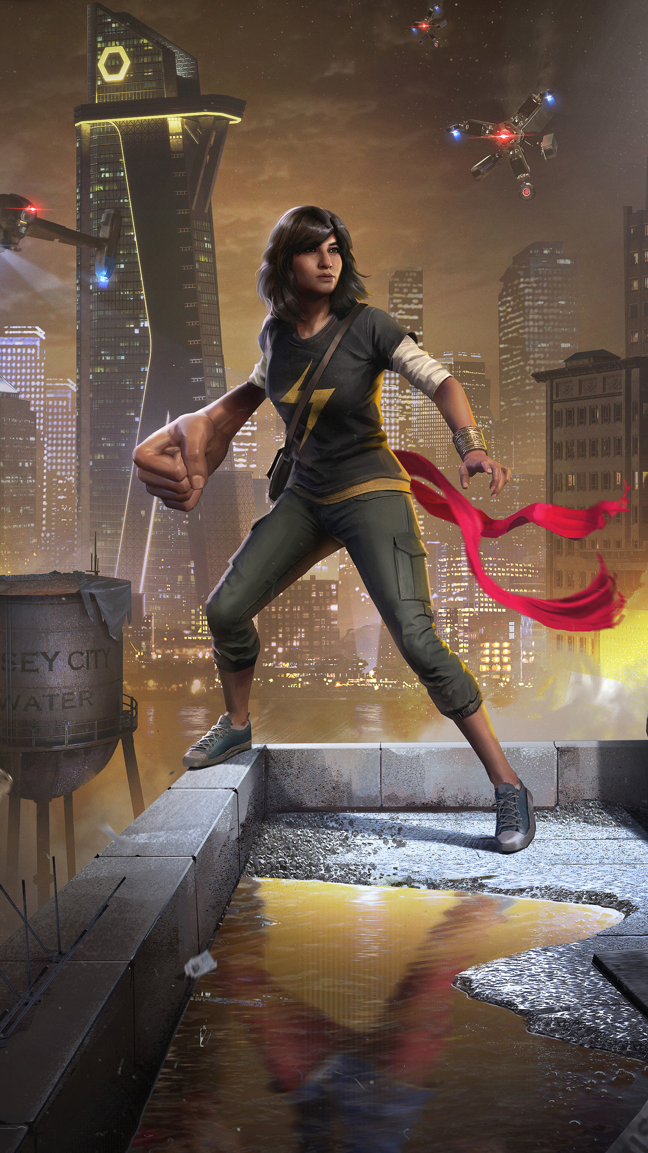 Kamala Khan from Marvel's Avengers 4K HD Phone Wallpaper