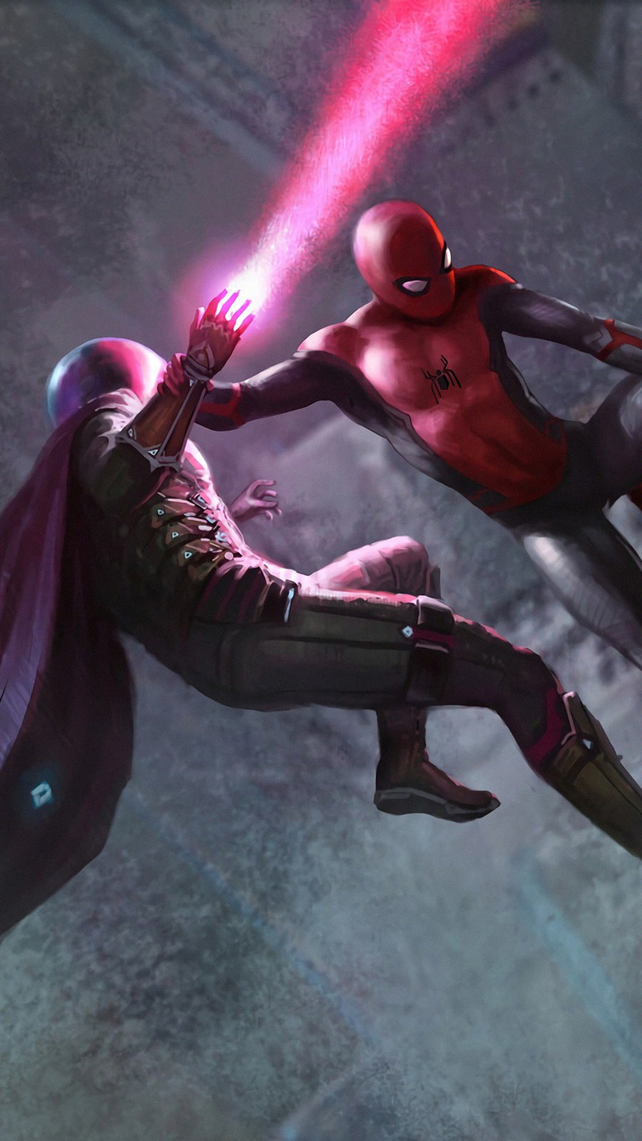 Spider-Man vs Mysterio in 4K Art HD Phone Wallpaper
