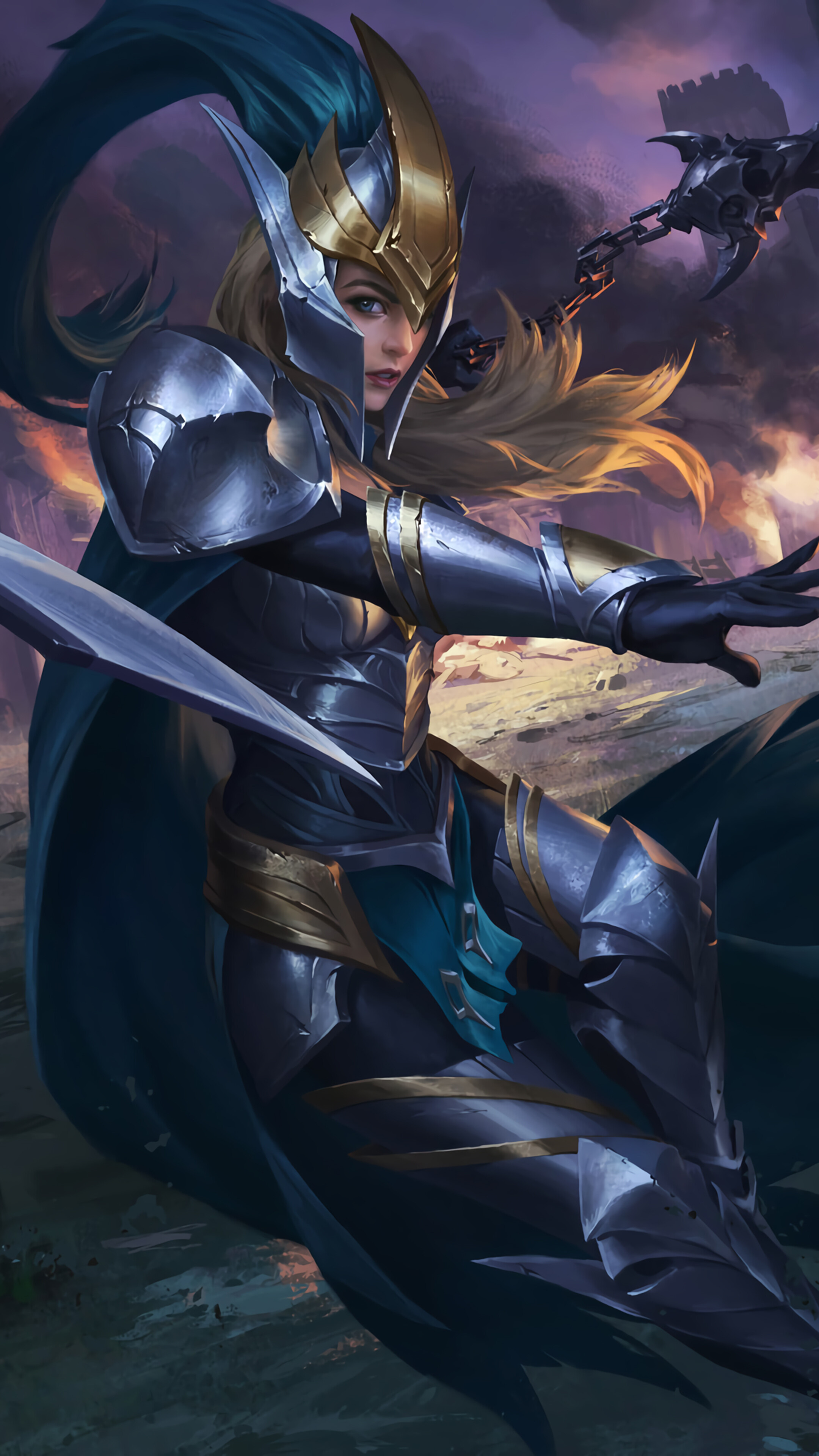 Fantasy Warrior Girl in Armor HD Phone Wallpaper