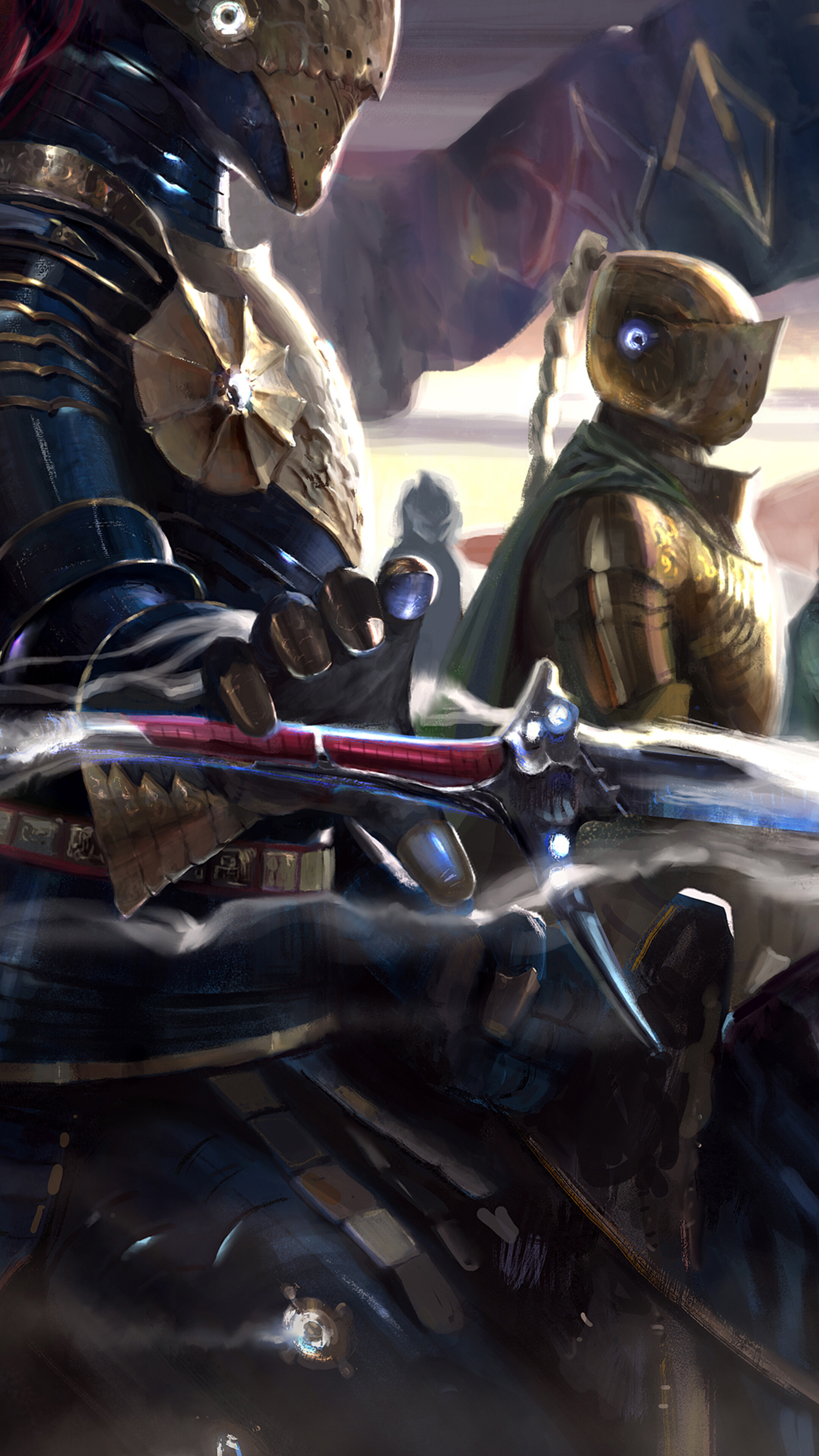 Fantasy Knights in Armor with Swords 4K HD Phone Wallpaper