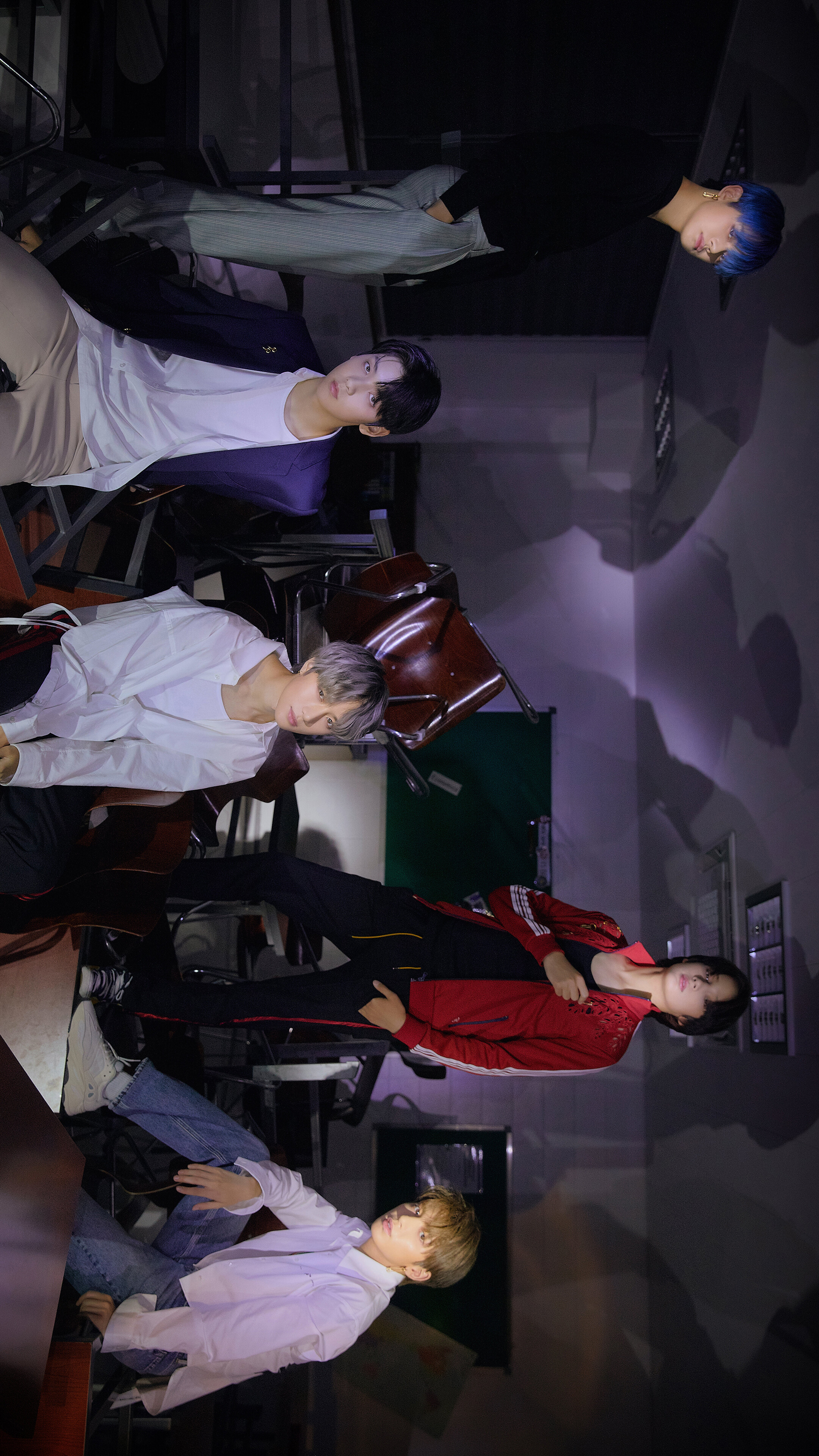 TXT members in a room with chairs HD Phone Wallpaper