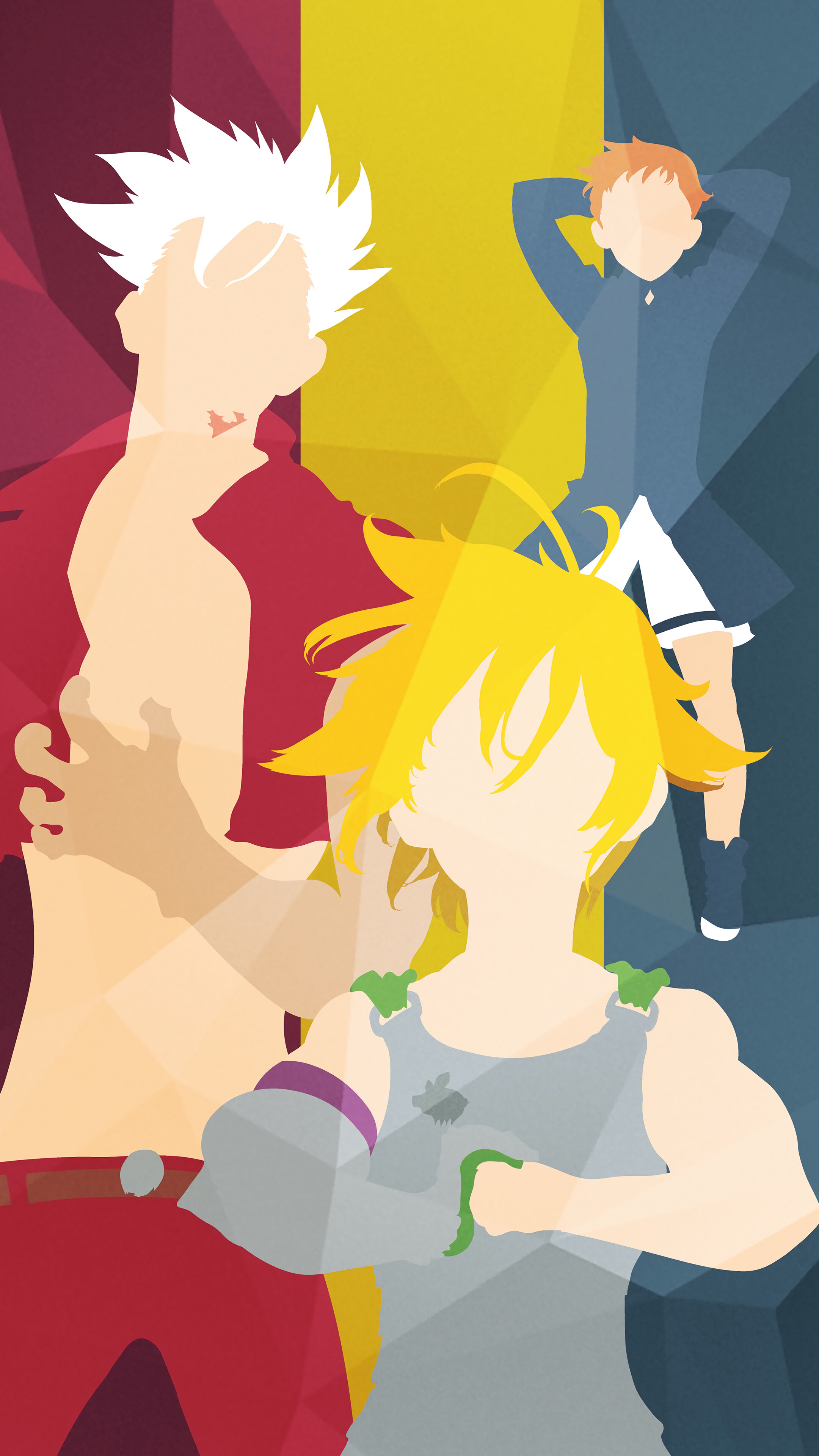 The Seven Deadly Sins characters minimalist art HD Phone Wallpaper