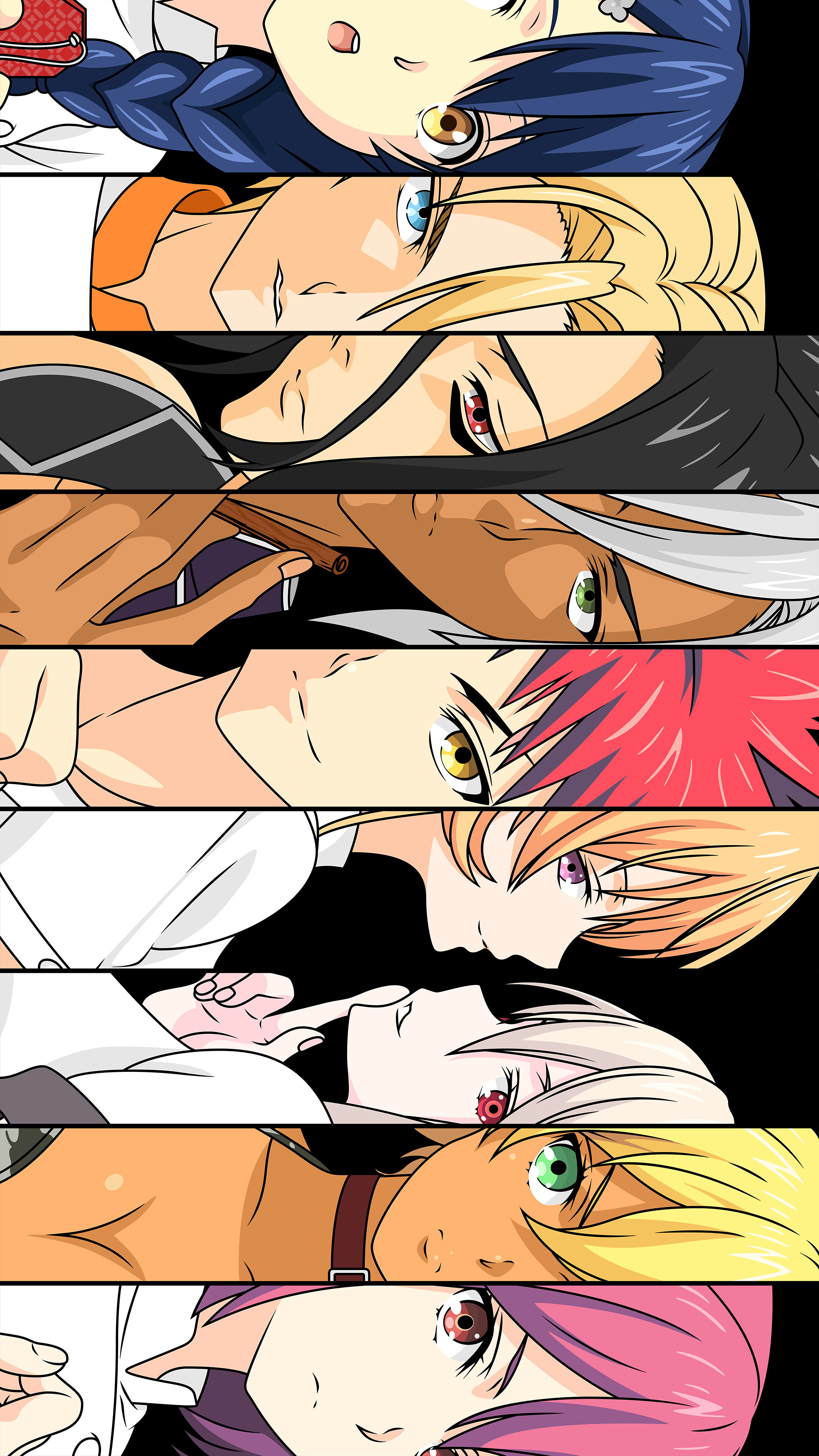Food Wars! Characters Montage HD Phone Wallpaper