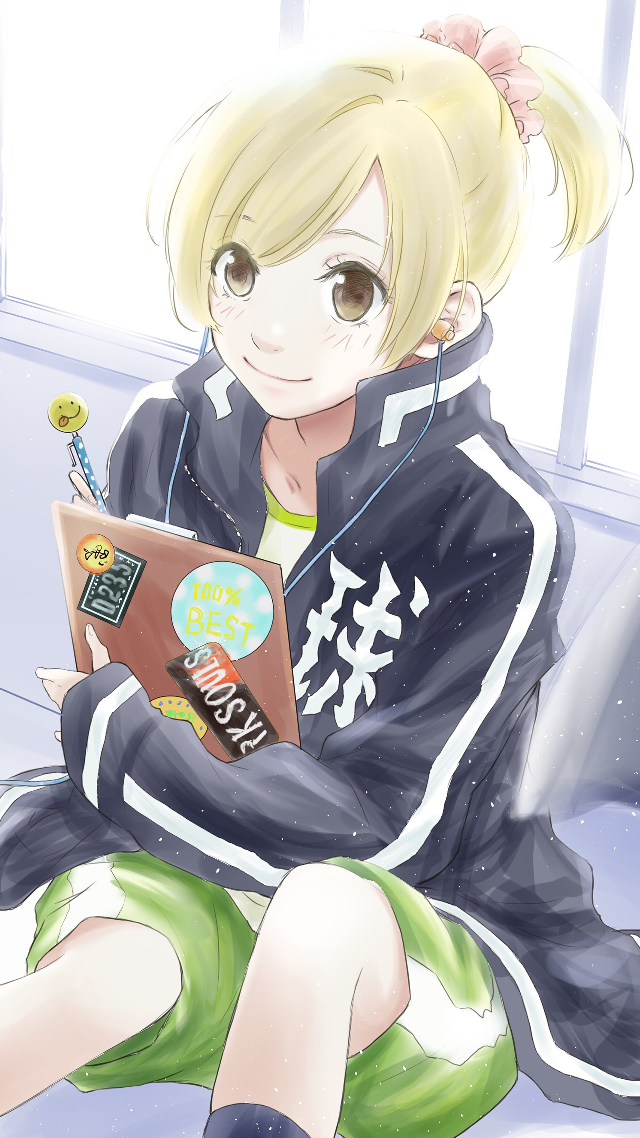 Girl from Ahiru no Sora holding a book HD Phone Wallpaper