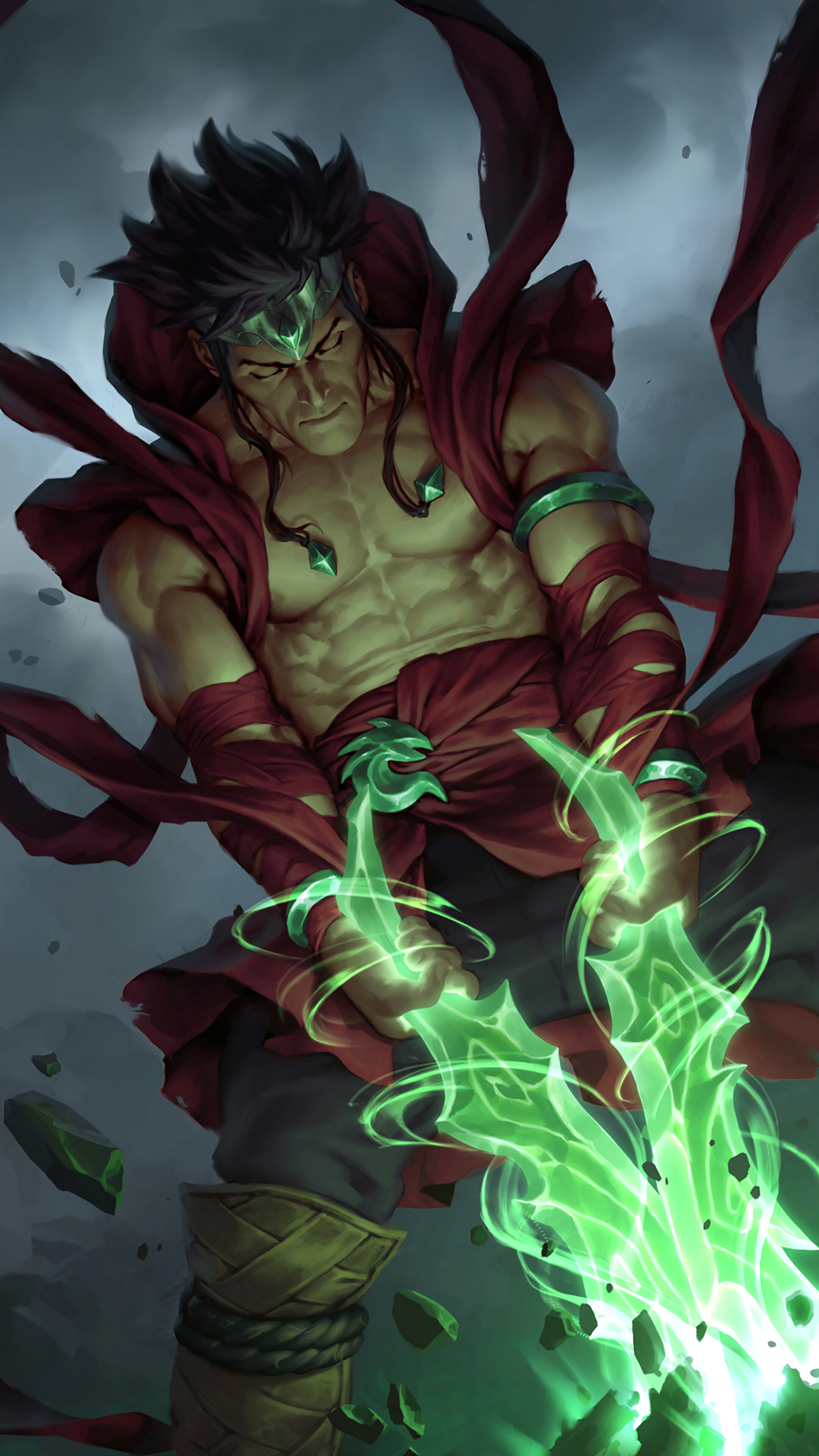 Emerald Awakener from Legends of Runeterra 4K HD Phone Wallpaper