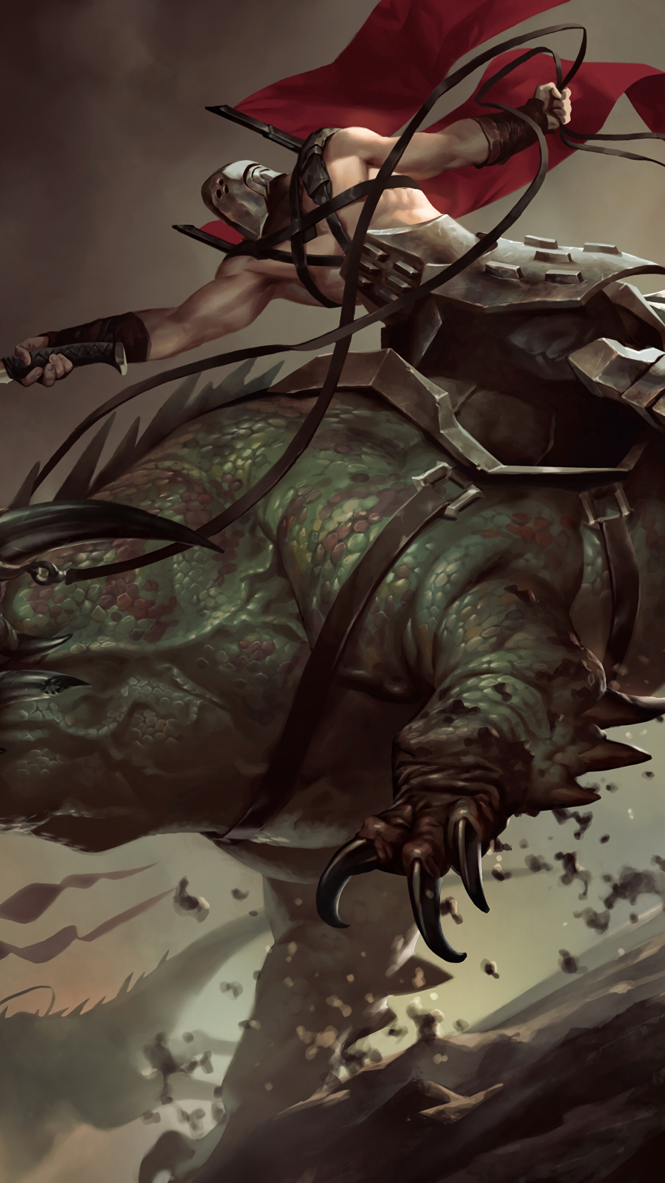 Basilisk Rider from Legends of Runeterra 4K HD Phone Wallpaper