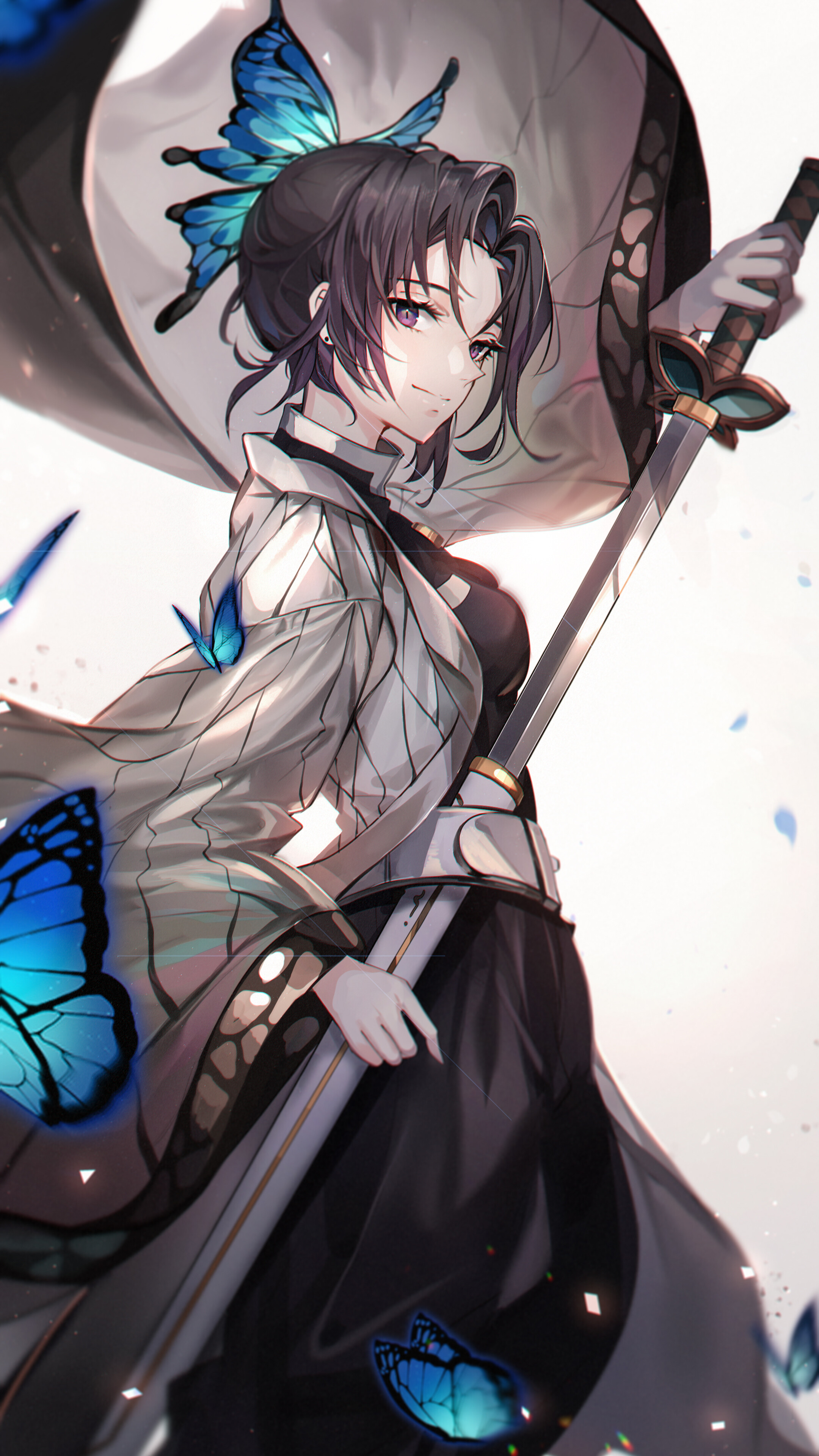 Shinobu Kocho from Kimetsu no Yaiba 4K HD Phone Wallpaper