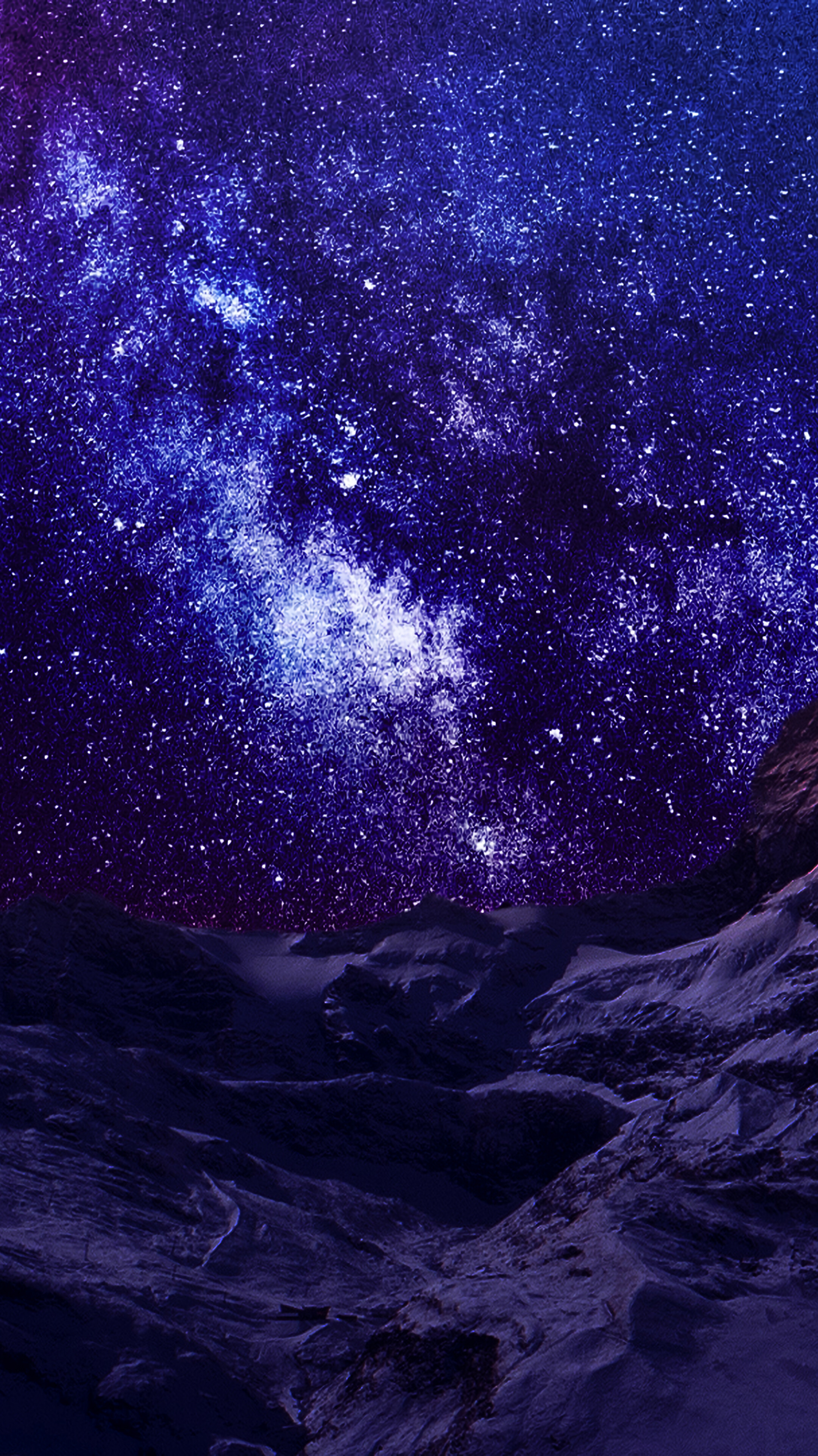 Night, Stars, Mountain, Scenery, 4k HD Phone Wallpaper