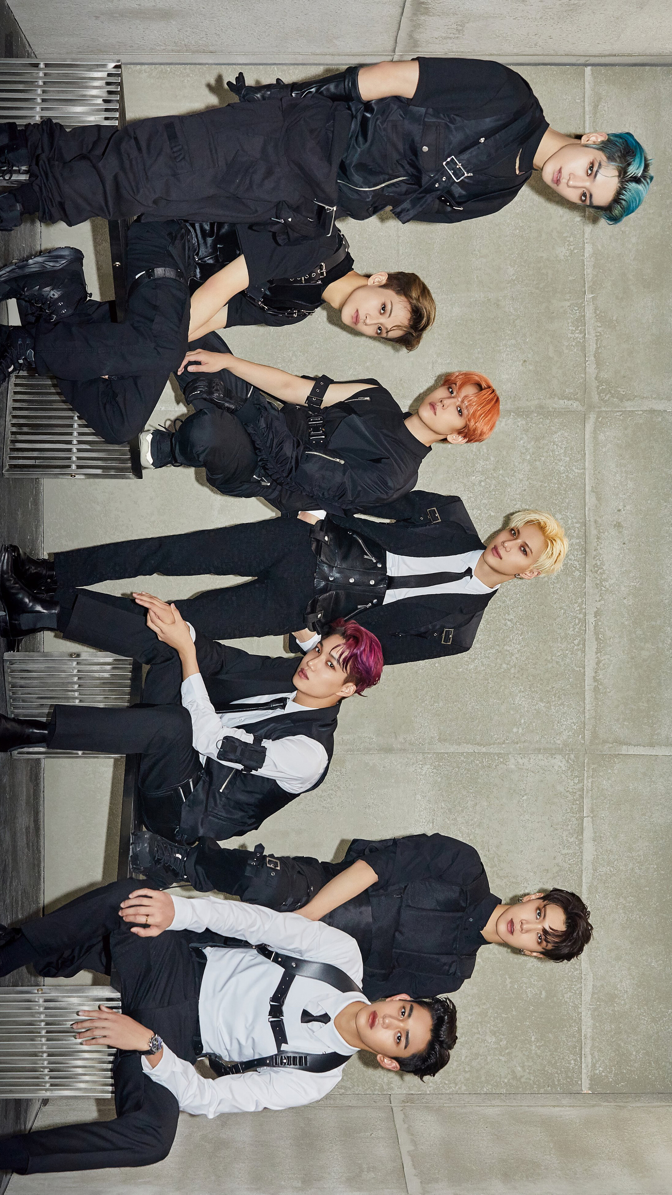 SuperM Members in Black Outfits HD Phone Wallpaper