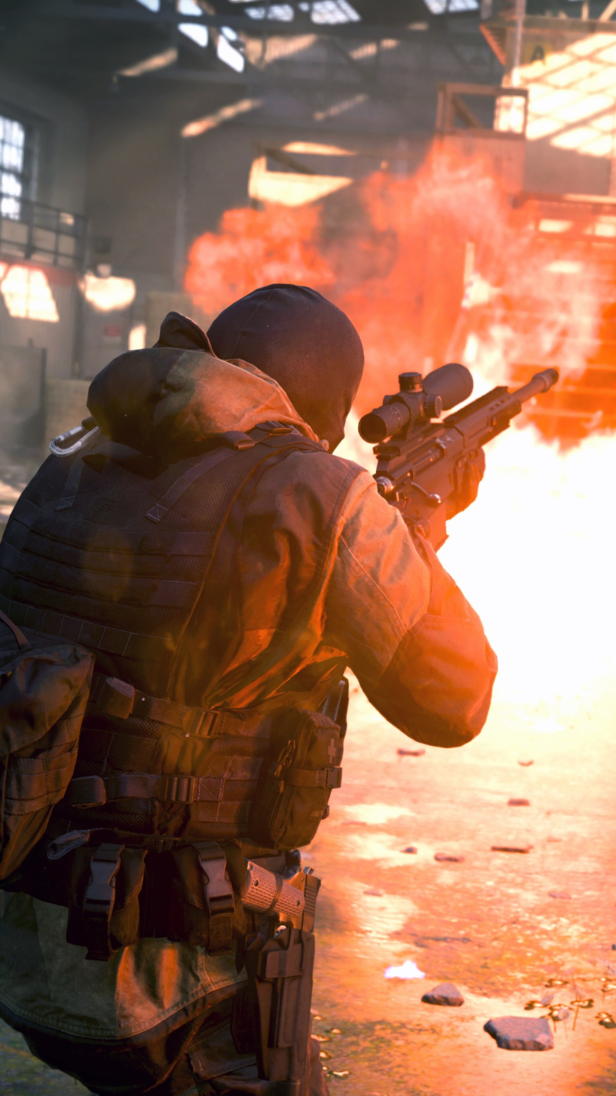Soldier aiming sniper rifle in Call of Duty Modern Warfare 4K HD Phone Wallpaper