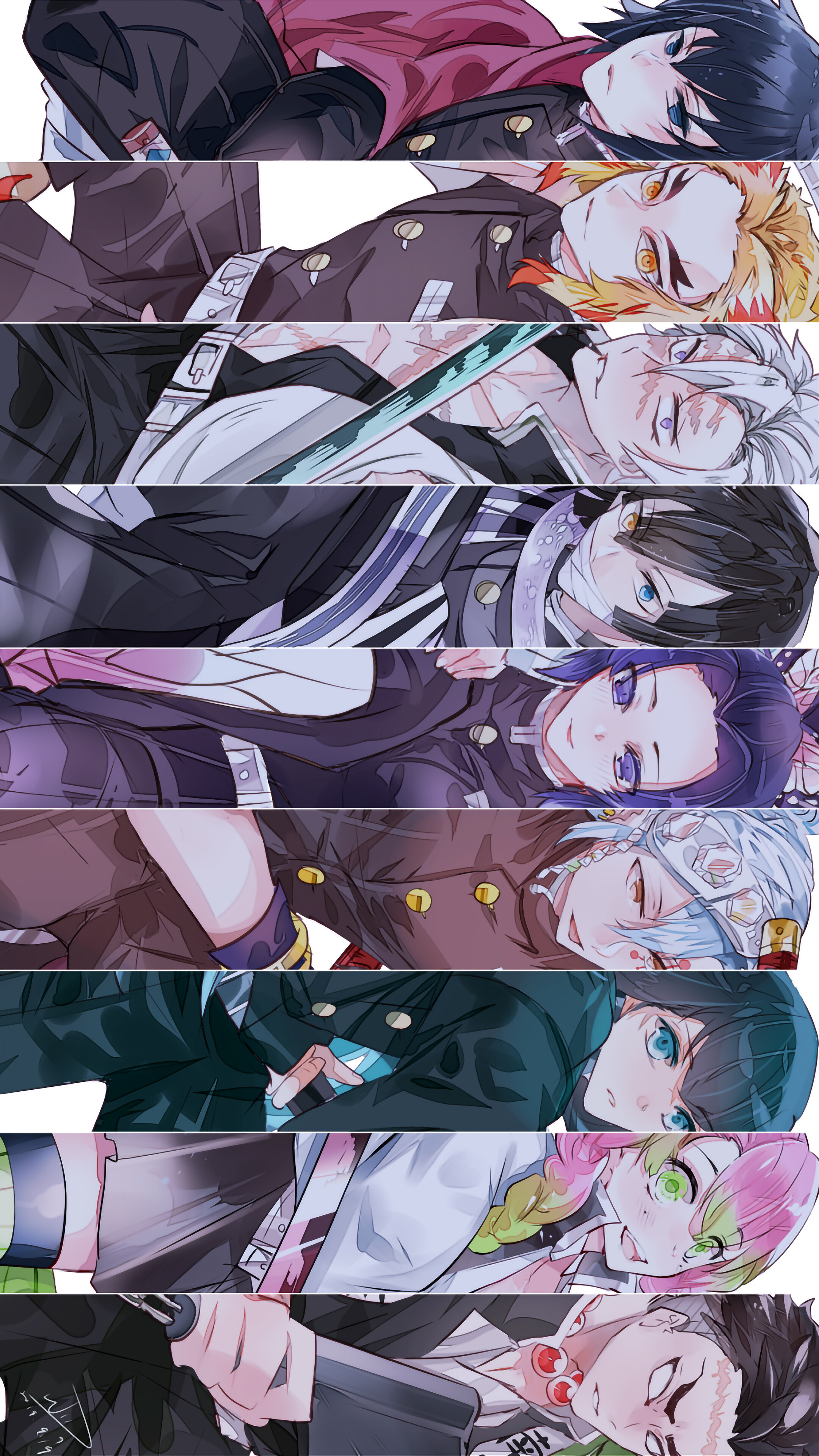 Pillars from Kimetsu no Yaiba 4K HD Phone Wallpaper