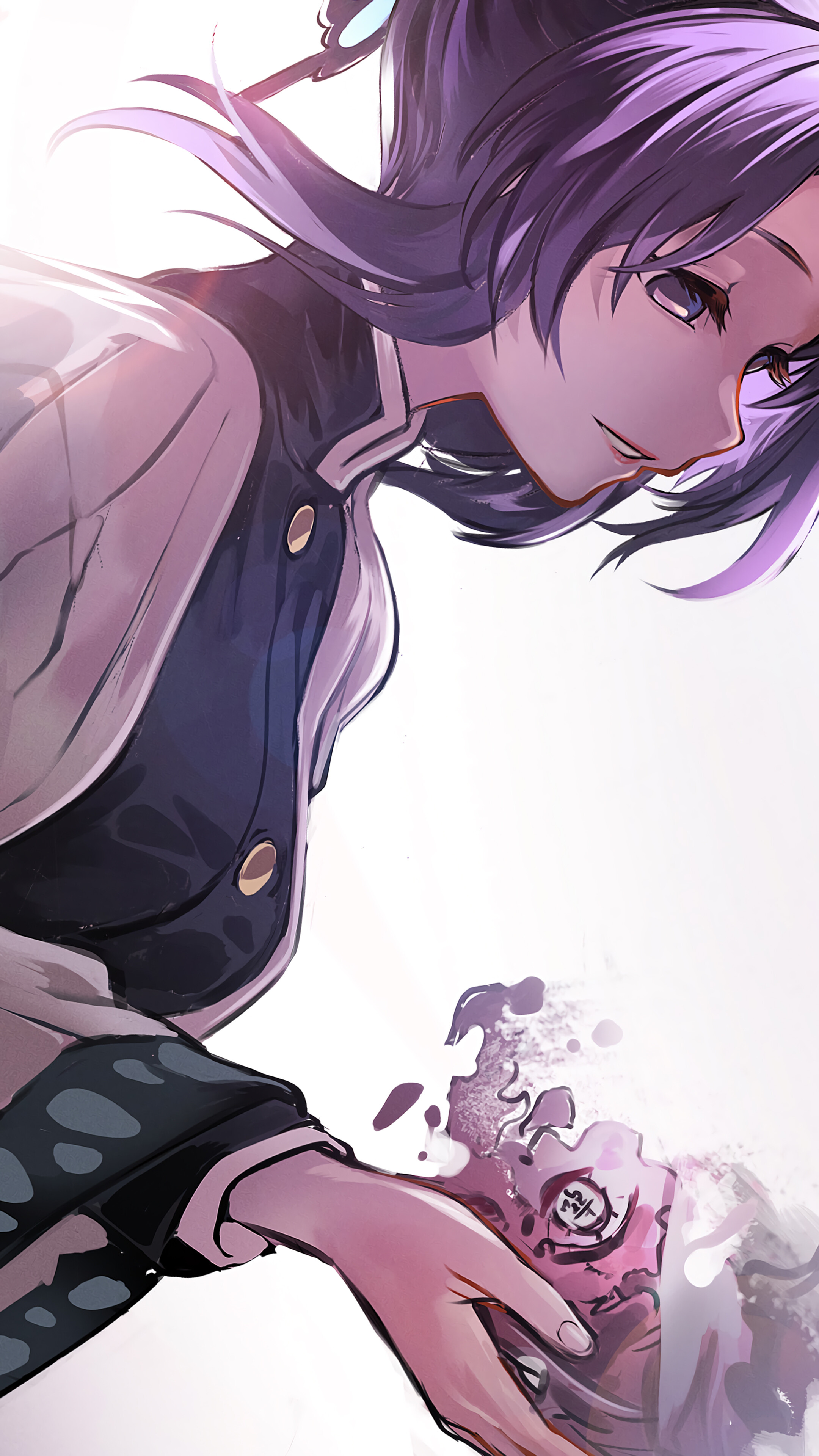 Shinobu Kocho from Kimetsu no Yaiba 4K HD Phone Wallpaper