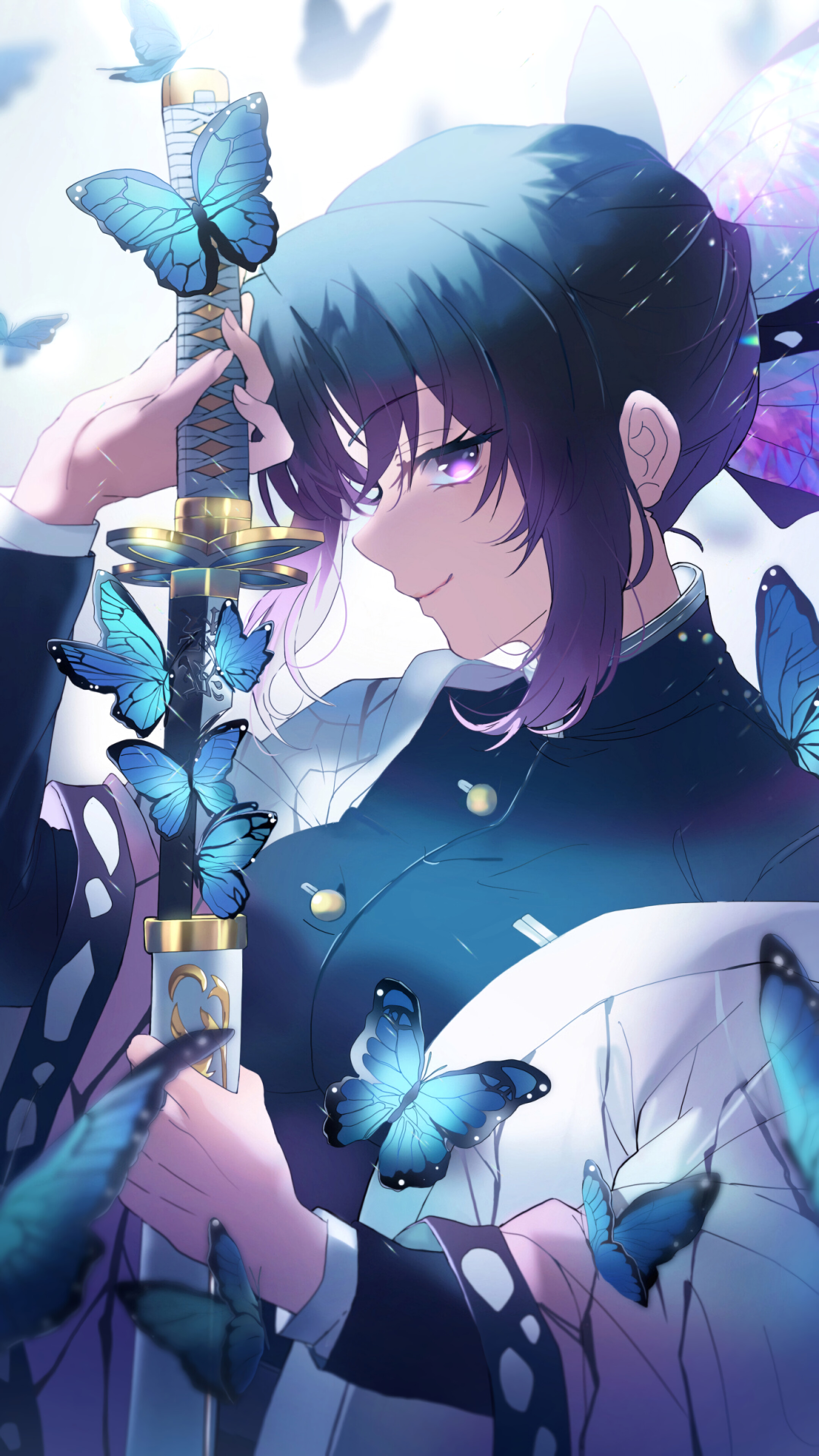 Shinobu Kocho from Kimetsu no Yaiba 4K HD Phone Wallpaper