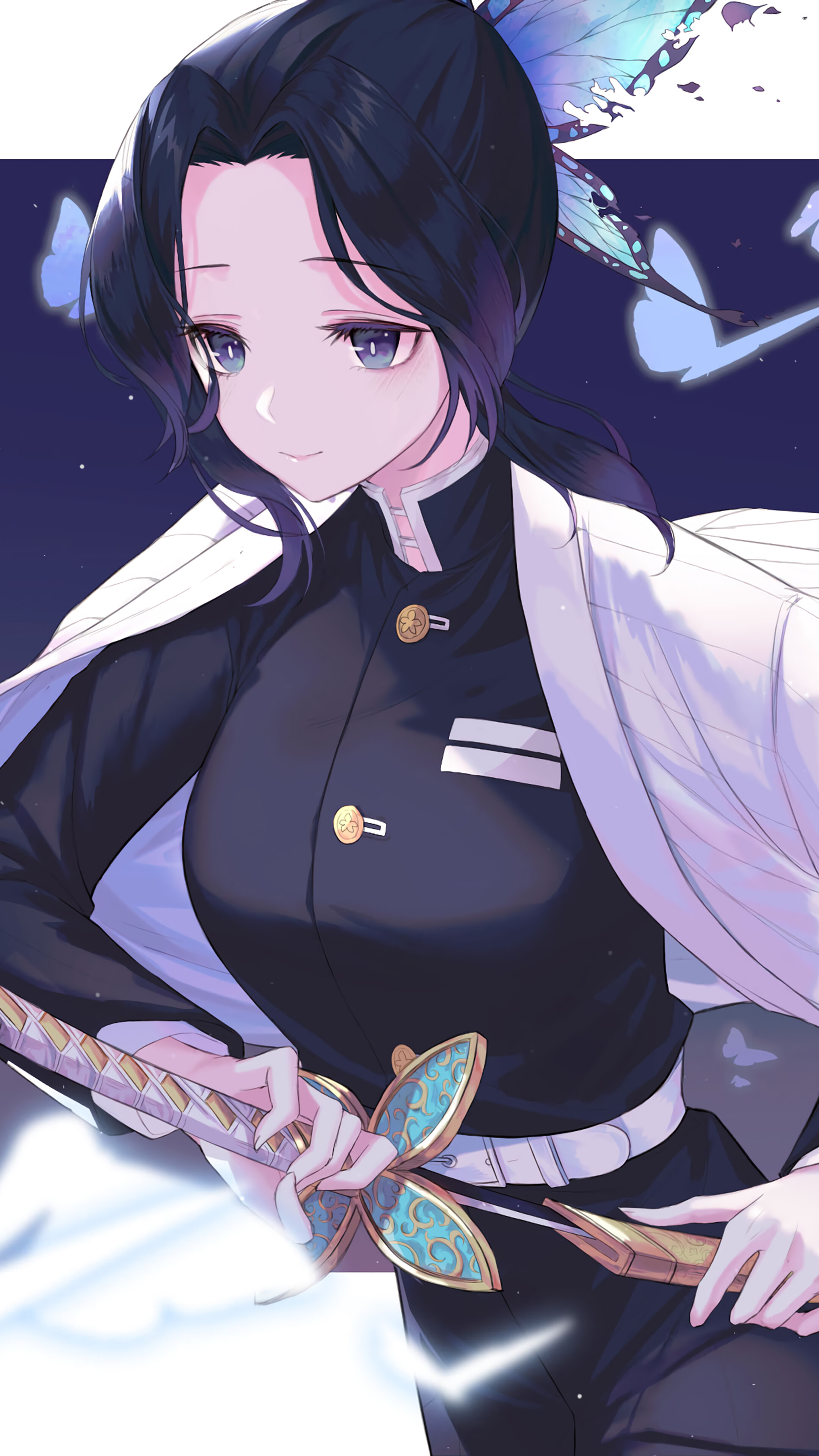 Shinobu Kocho from Kimetsu no Yaiba 4K HD Phone Wallpaper