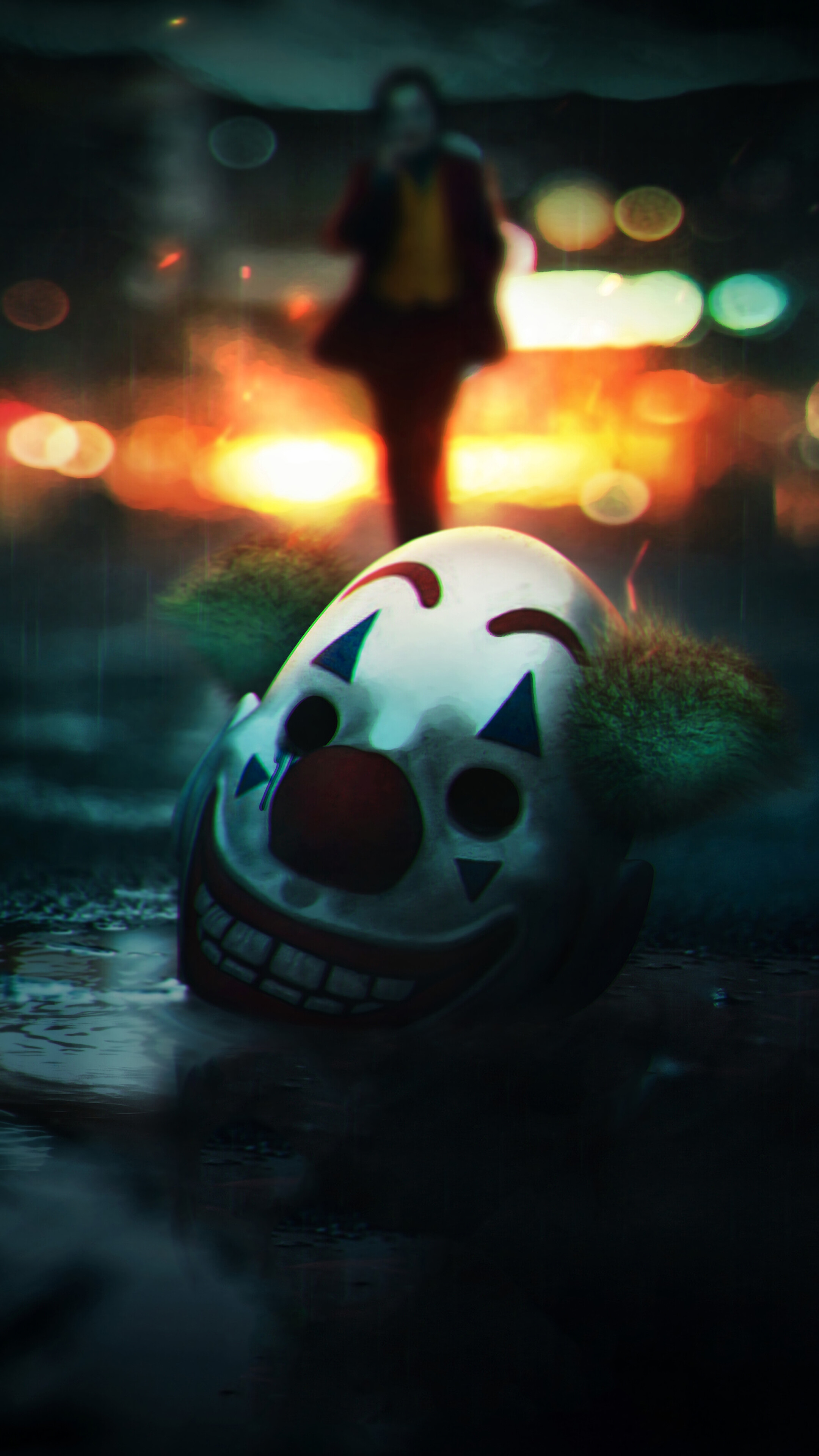 Joker Mask and Arthur Fleck from Joker 4K HD Phone Wallpaper
