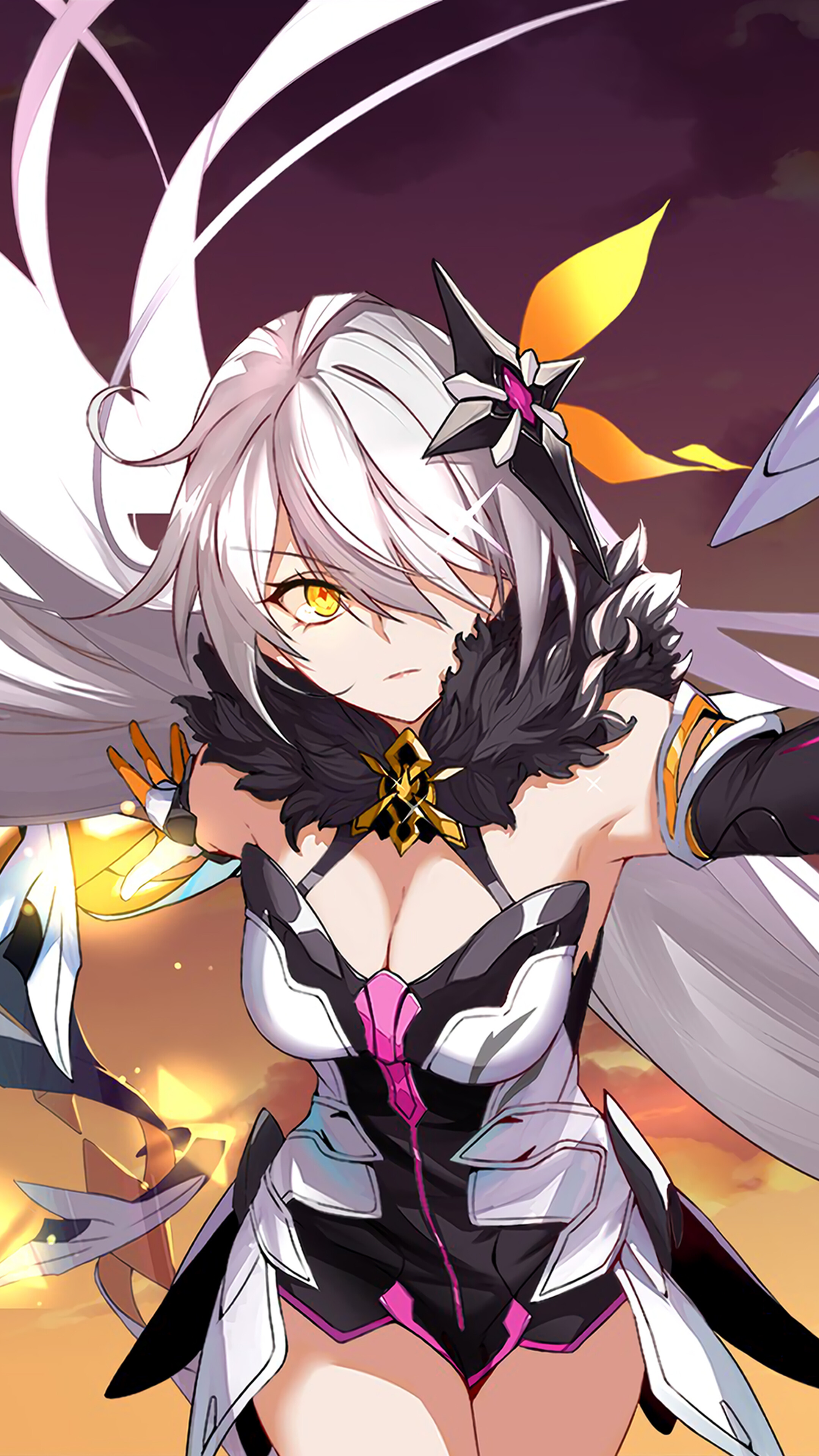 Anime, Girl, White Hair, Kiana Kaslana, Honkai Impact 3rd, 4k HD Phone Wallpaper