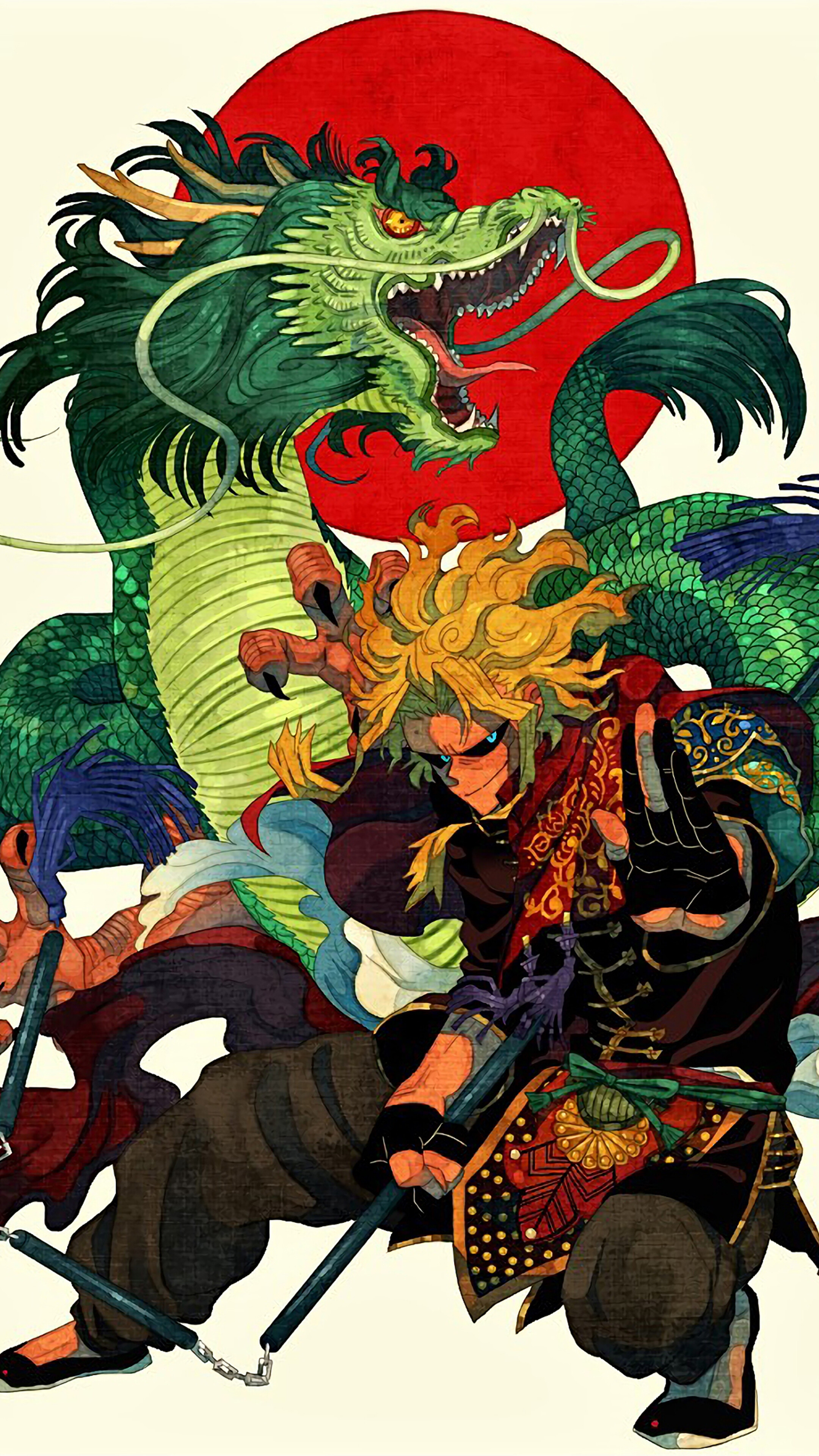 All Might from My Hero Academia with Dragon HD Phone Wallpaper