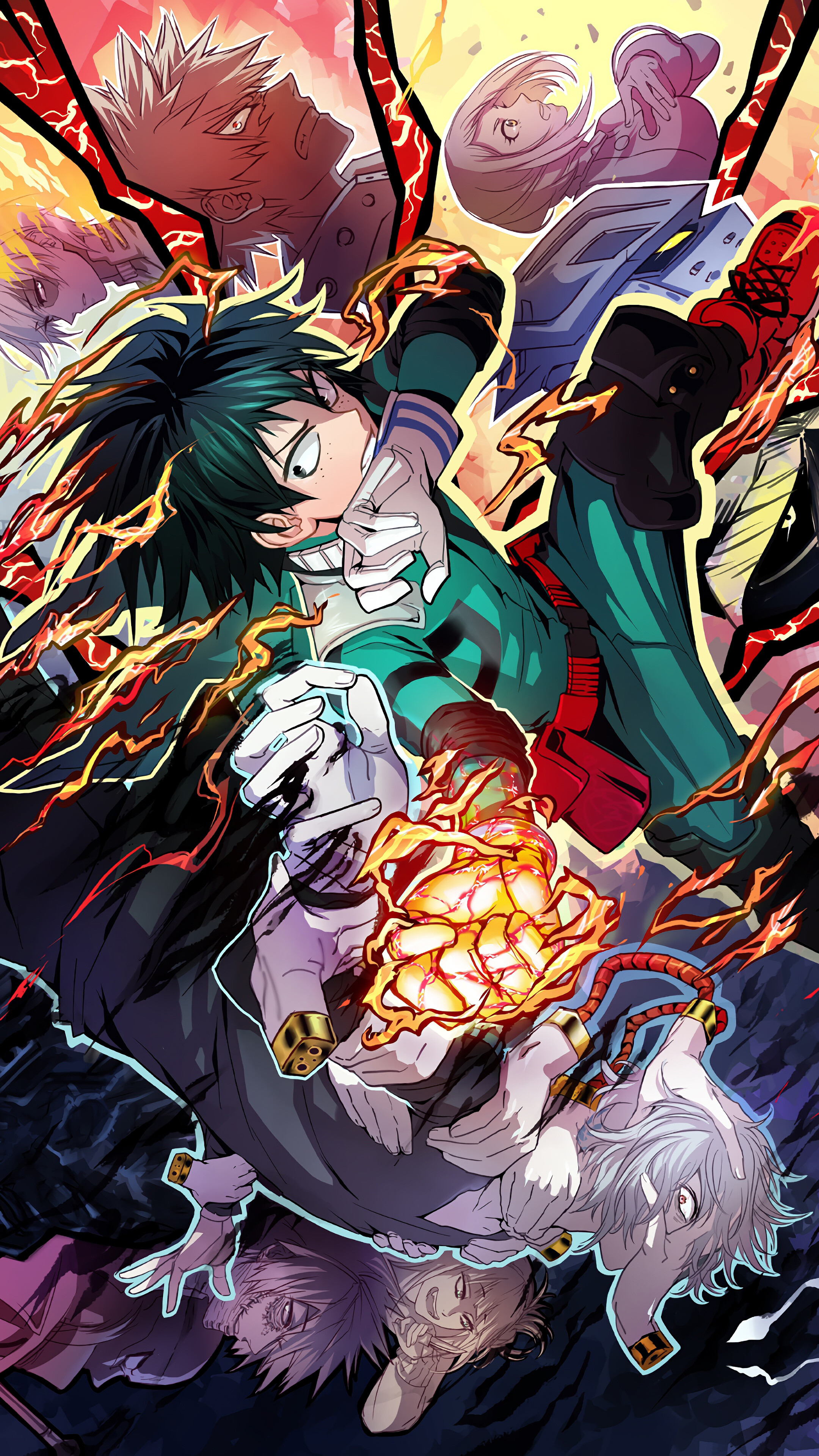 My Hero Academia: Izuku Midoriya vs Tomura Shigaraki 4K HD Phone Wallpaper