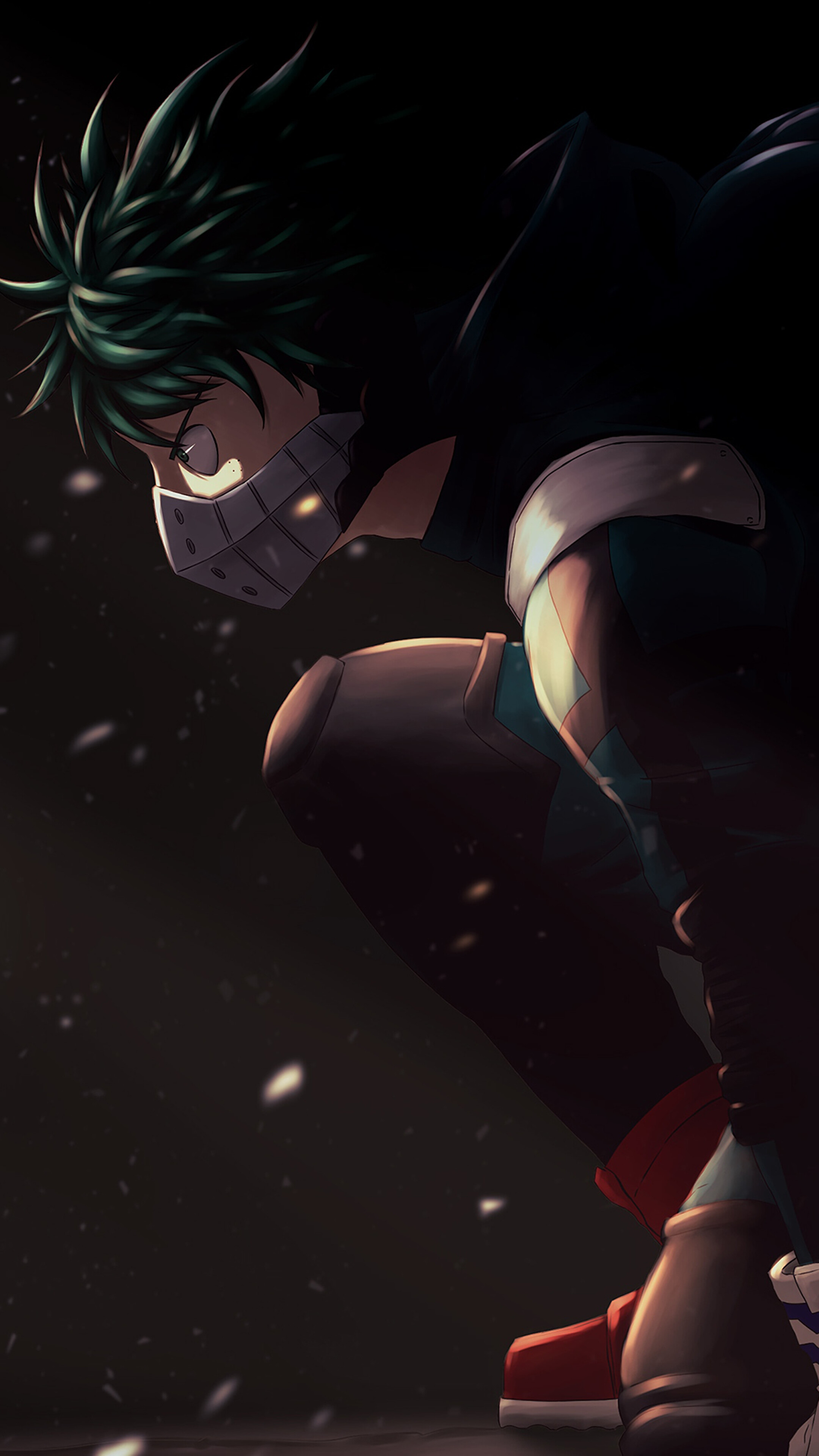 Izuku Midoriya from My Hero Academia wearing a mask HD Phone Wallpaper