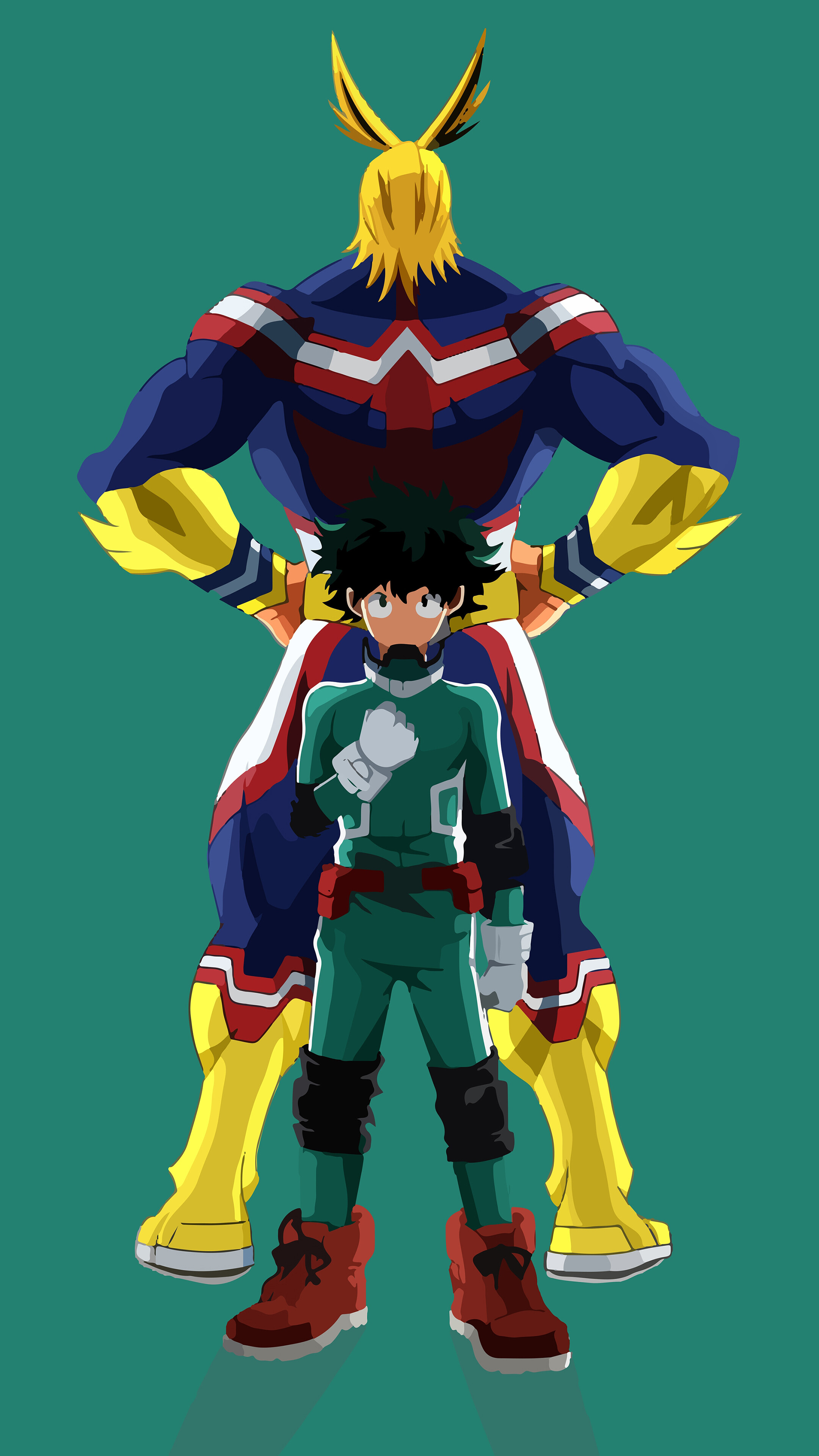 All Might, Izuku Midoriya, Minimalist, [My Hero Academia] HD HD Phone Wallpaper