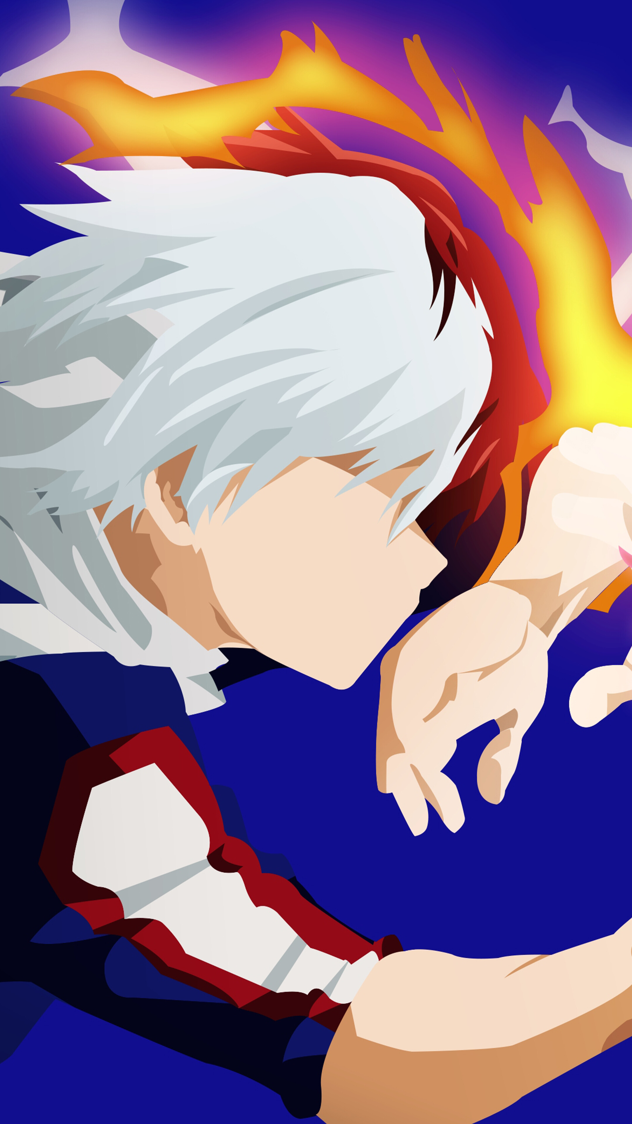 Shoto Todoroki vs Izuku Midoriya, Minimalist, [My Hero Academia], 4k HD Phone Wallpaper